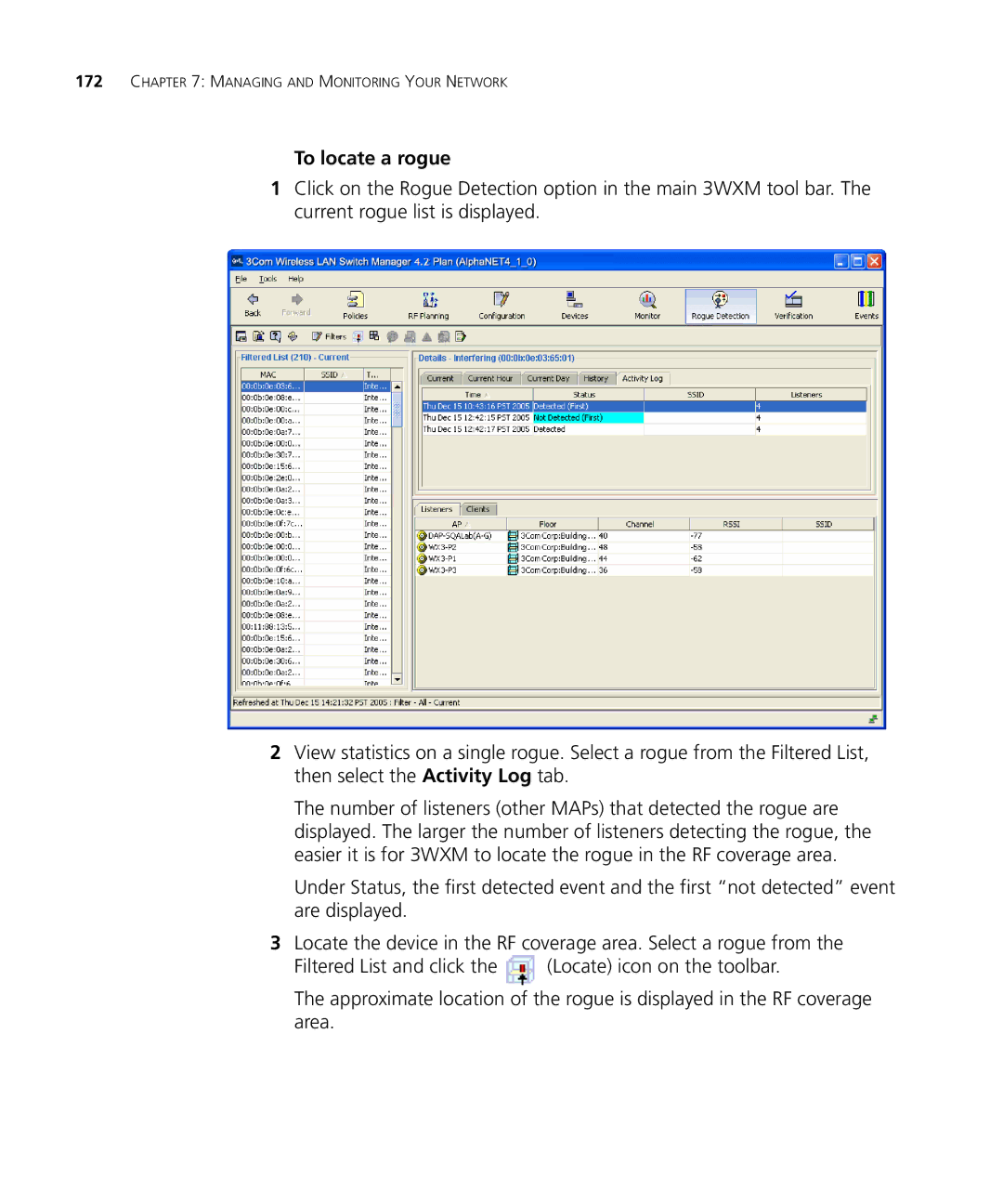 3Com WX2200 manual To locate a rogue 