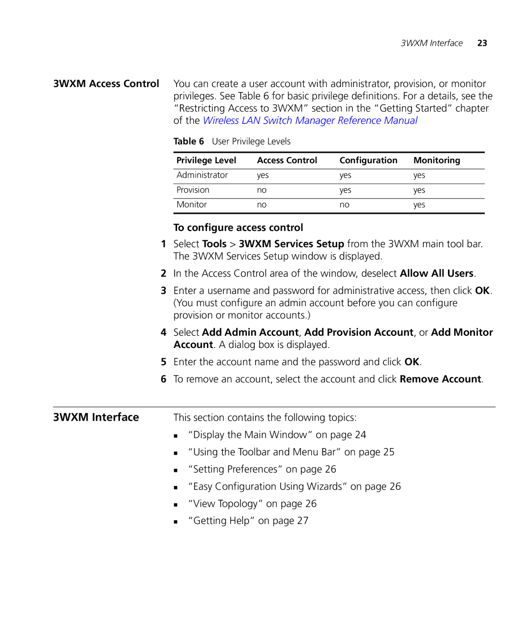 3Com WX2200 manual To configure access control 