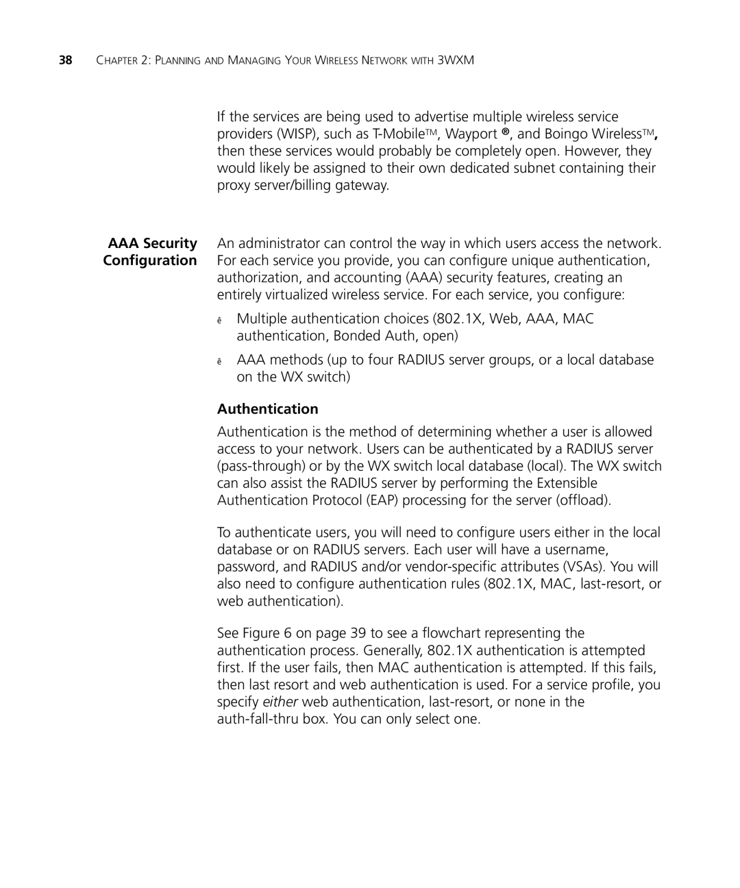 3Com WX2200 manual Authentication 