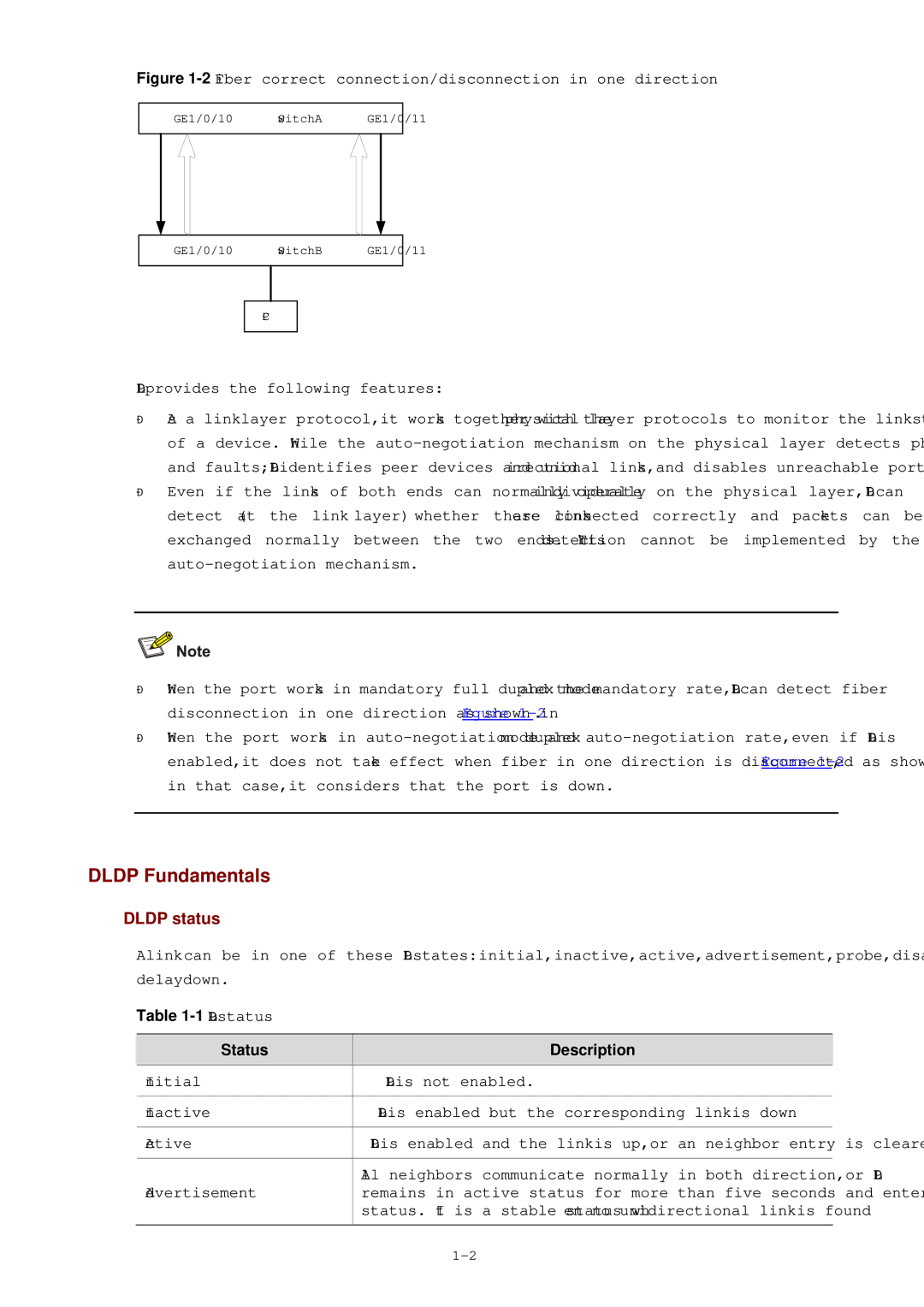 3Com WX3000 operation manual Dldp Fundamentals, Dldp status, Status Description 