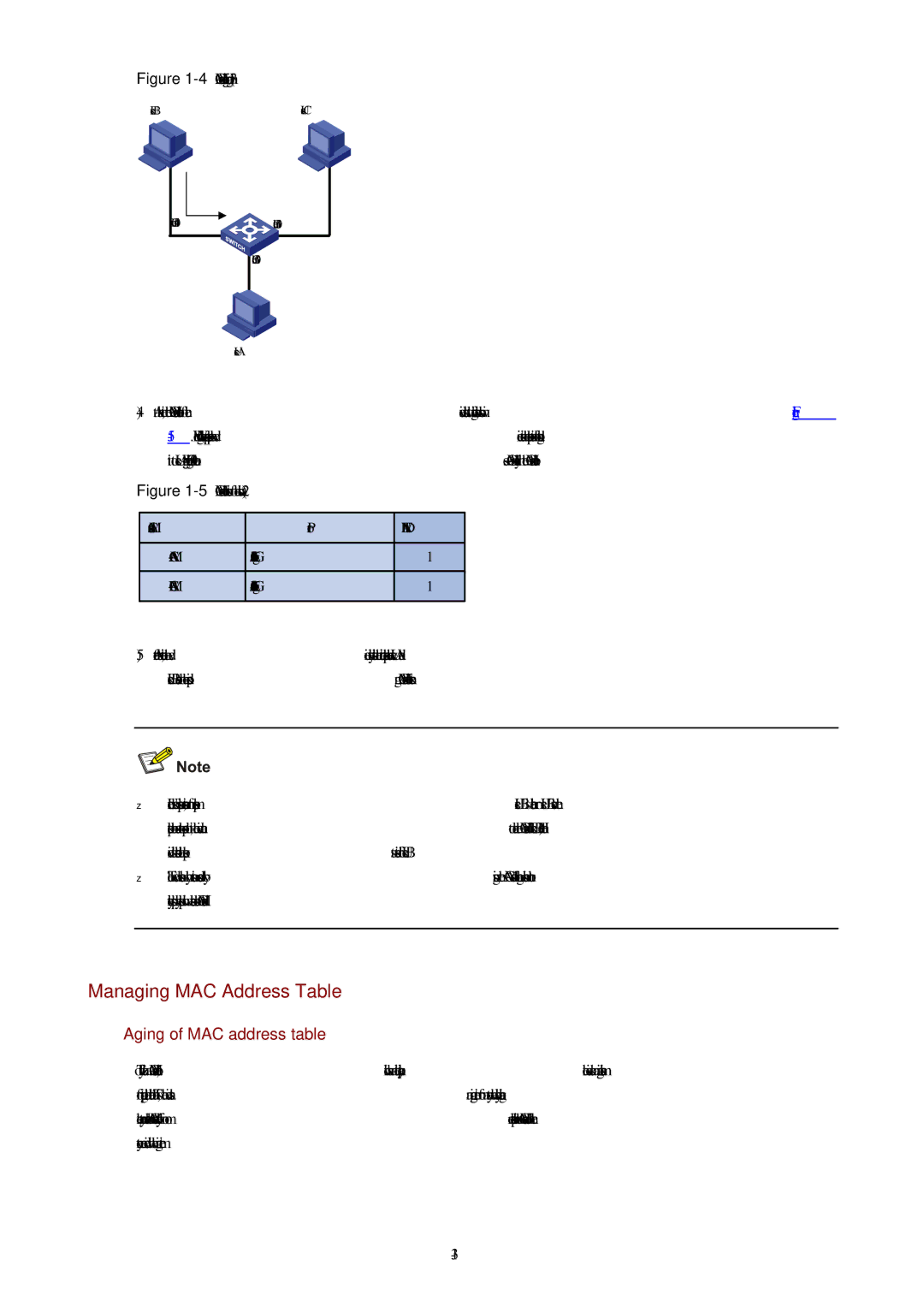 3Com WX3000 operation manual Managing MAC Address Table, Aging of MAC address table 