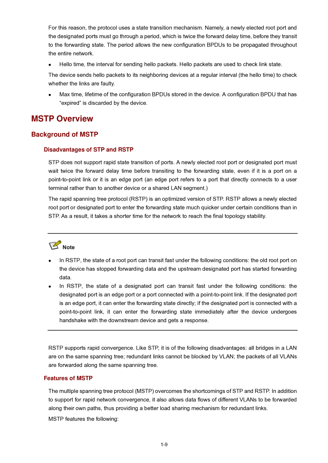 3Com WX3000 operation manual Mstp Overview, Background of Mstp, Disadvantages of STP and Rstp, Features of Mstp 