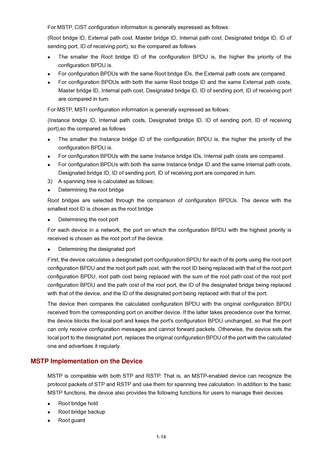 3Com WX3000 operation manual Mstp Implementation on the Device 