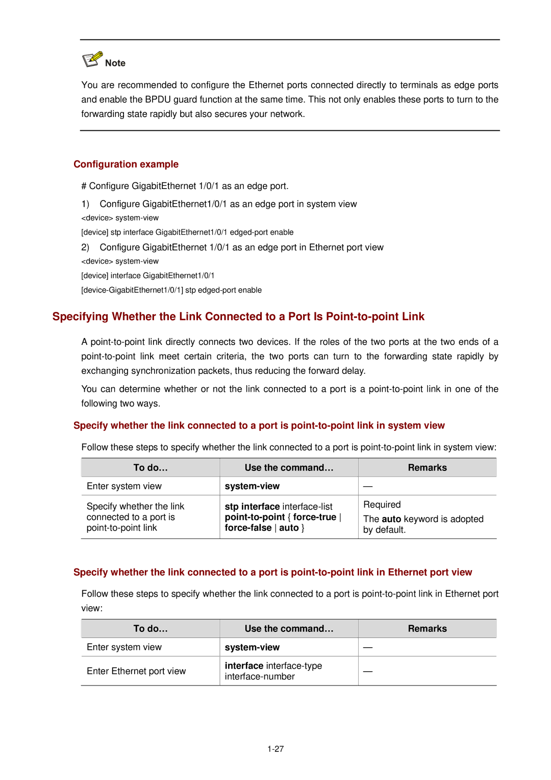 3Com WX3000 operation manual Point-to-point force-true, Force-false auto 