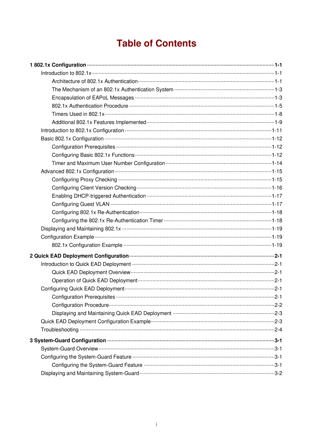 3Com WX3000 operation manual Table of Contents 