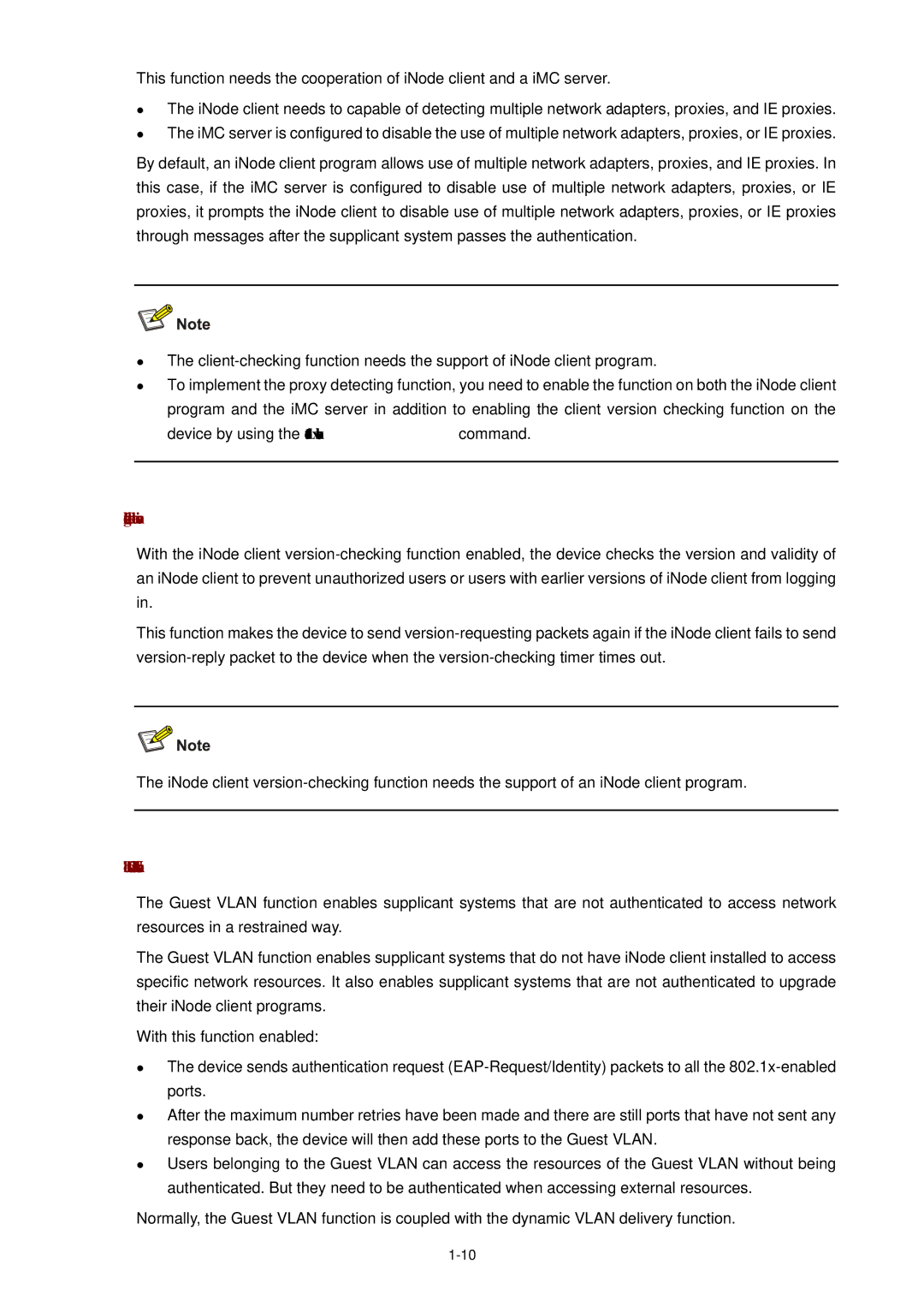 3Com WX3000 operation manual Checking the client version, Guest Vlan function 