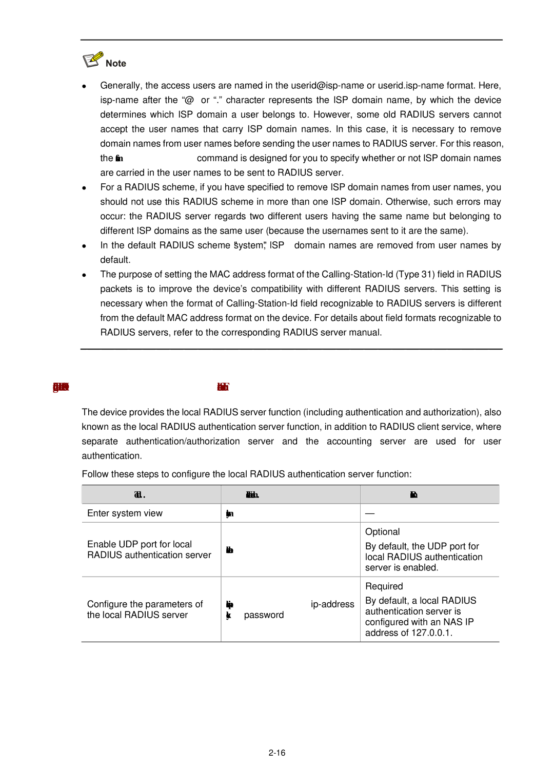 3Com WX3000 operation manual Configuring the Local Radius Authentication Server Function, Local-server enable, Key password 