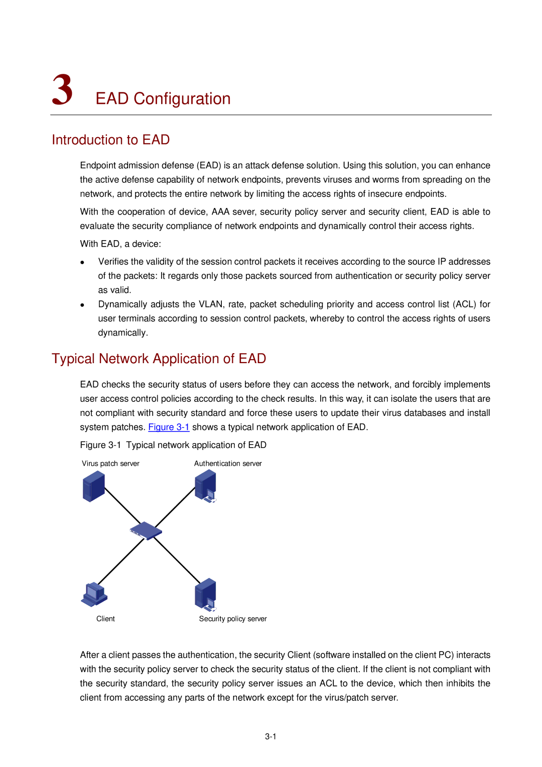 3Com WX3000 operation manual EAD Configuration, Introduction to EAD, Typical Network Application of EAD 