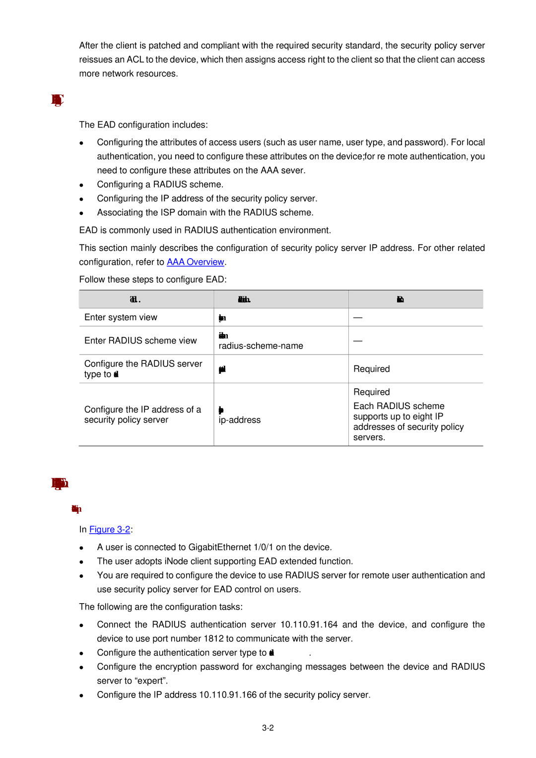 3Com WX3000 operation manual EAD Configuration Example, Security-policy-server, Ip-address 