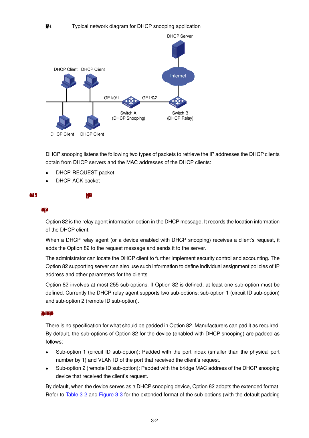 3Com WX3000 operation manual Overview of Dhcp Snooping Option, Padding content and frame format of Option 