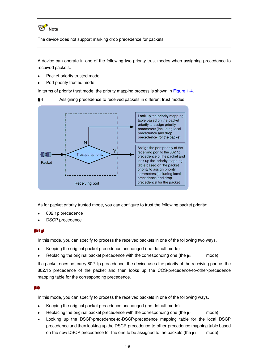 3Com WX3000 operation manual Trusting the 802.1p precedence, Trusting the Dscp precedence 