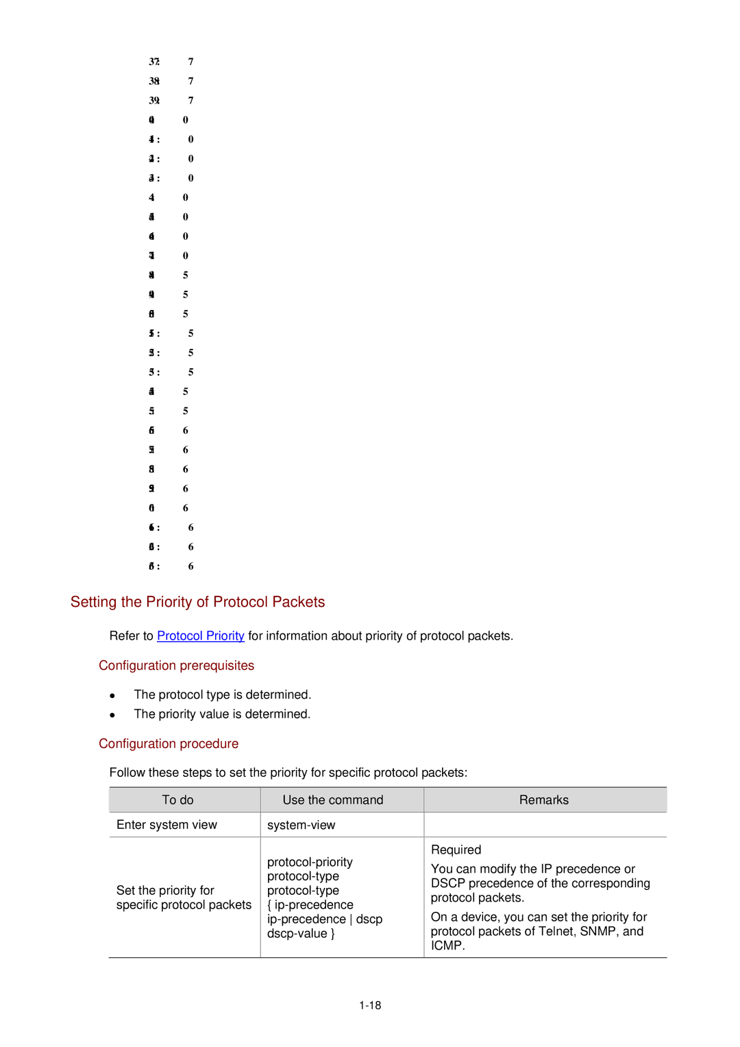 3Com WX3000 Setting the Priority of Protocol Packets, System-view Protocol-priority, Protocol-type, Ip-precedence 