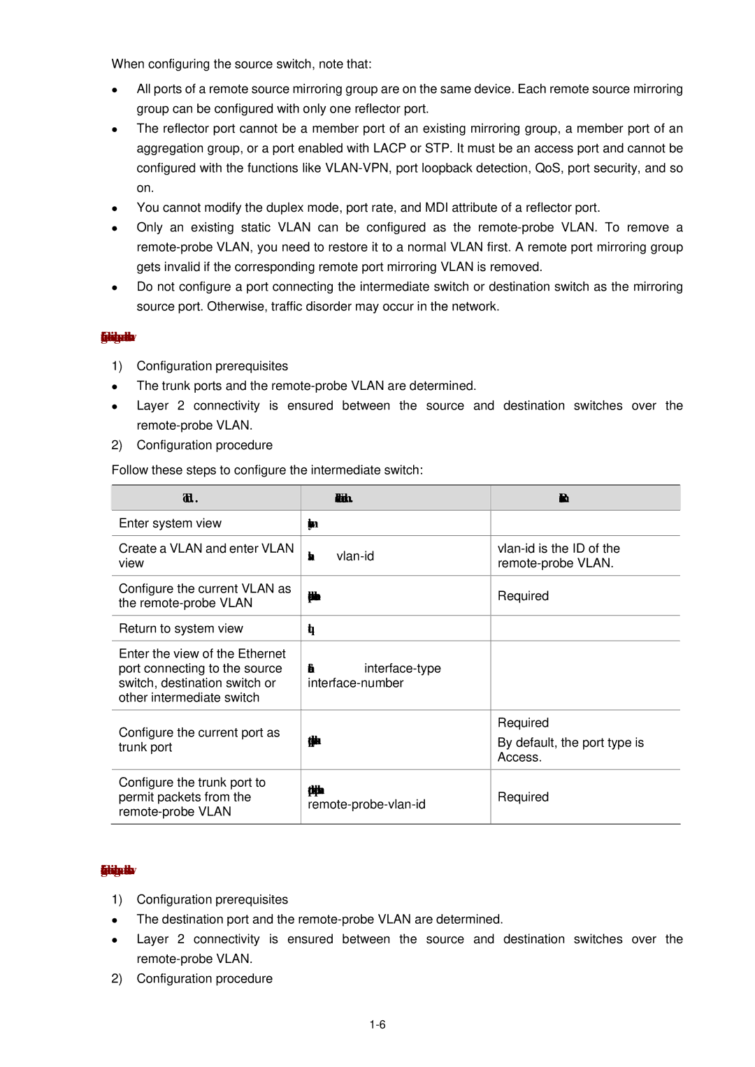 3Com WX3000 operation manual Configuration on the device acting as a destination switch 