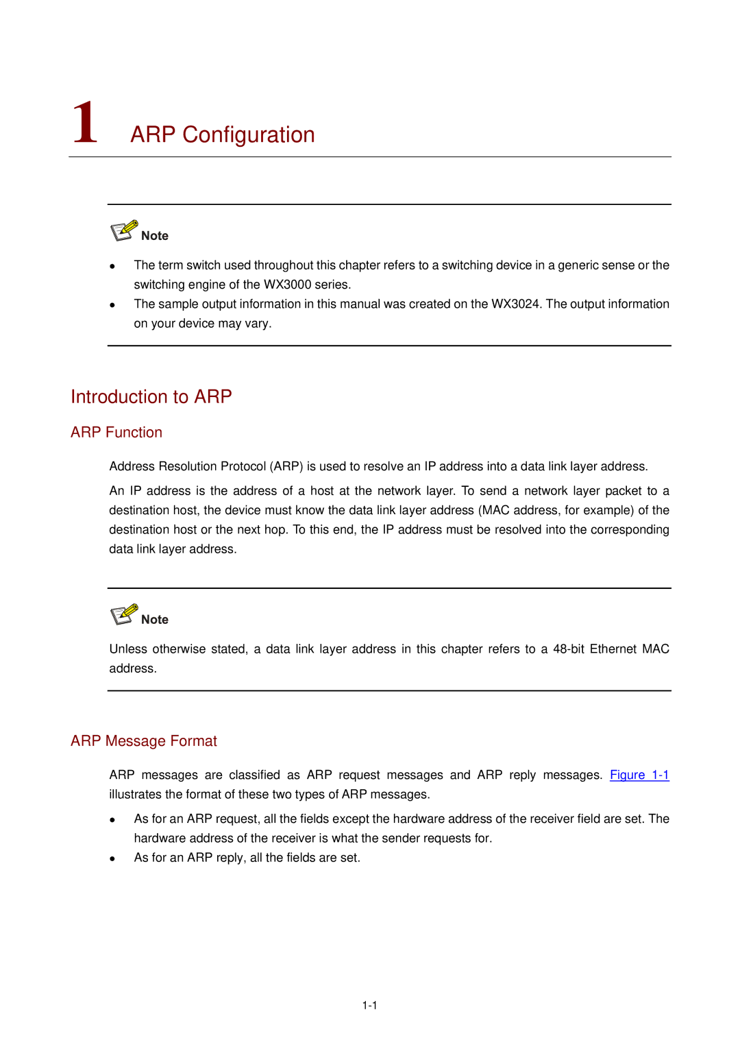 3Com WX3000 operation manual ARP Configuration, Introduction to ARP, ARP Function, ARP Message Format 