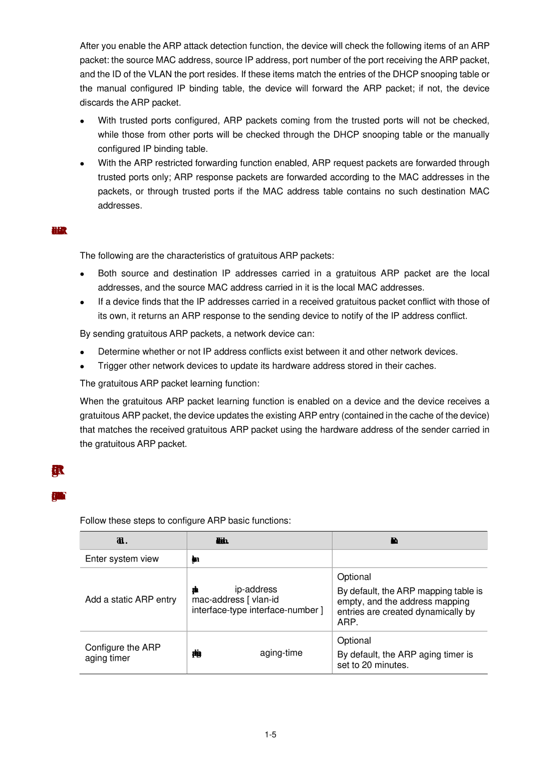 3Com WX3000 operation manual Introduction to Gratuitous ARP, Configuring ARP Basic Functions, Arp static ip-address 