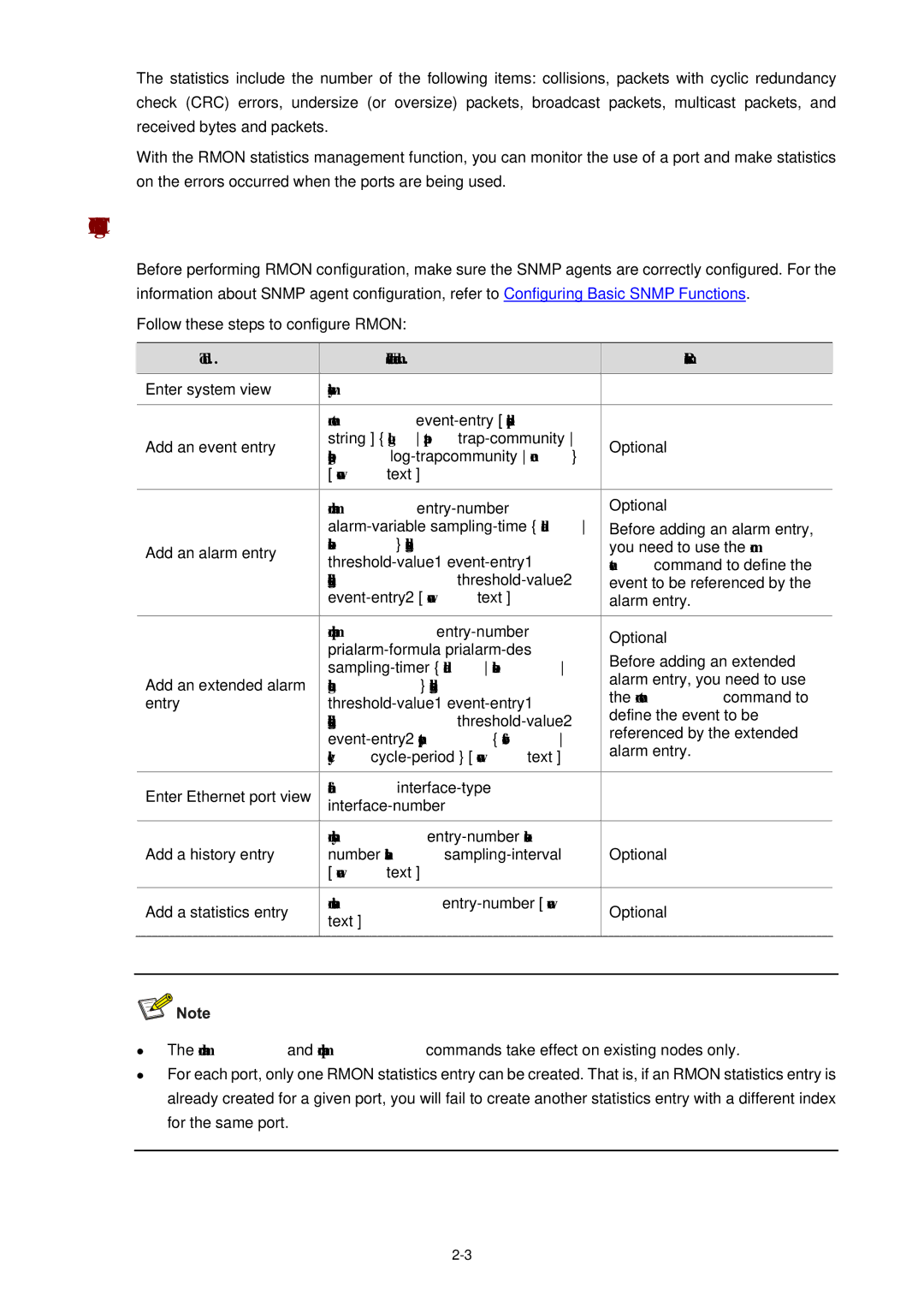 3Com WX3000 operation manual Rmon Configuration 