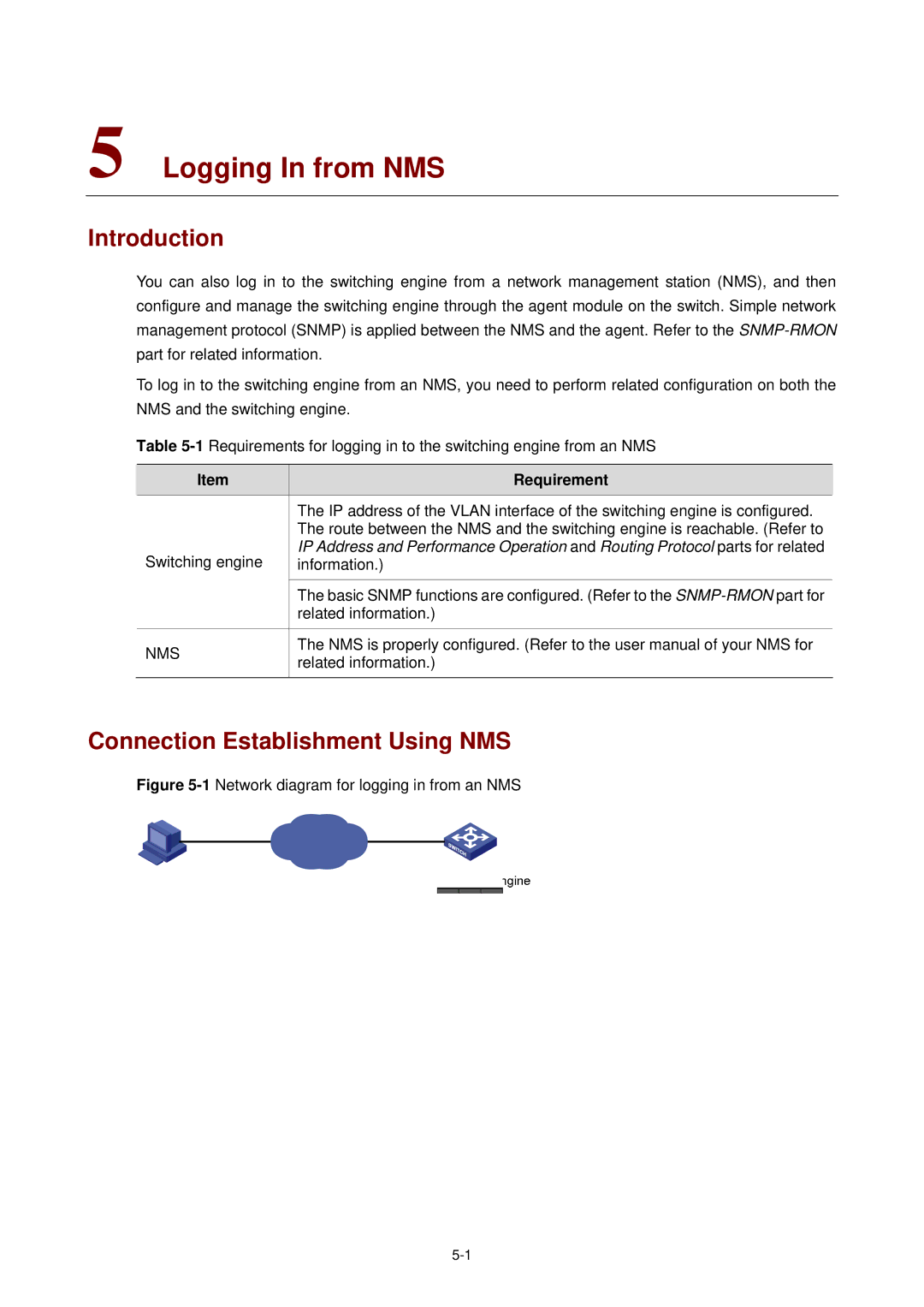 3Com WX3000 operation manual Logging In from NMS, Connection Establishment Using NMS, Related information 