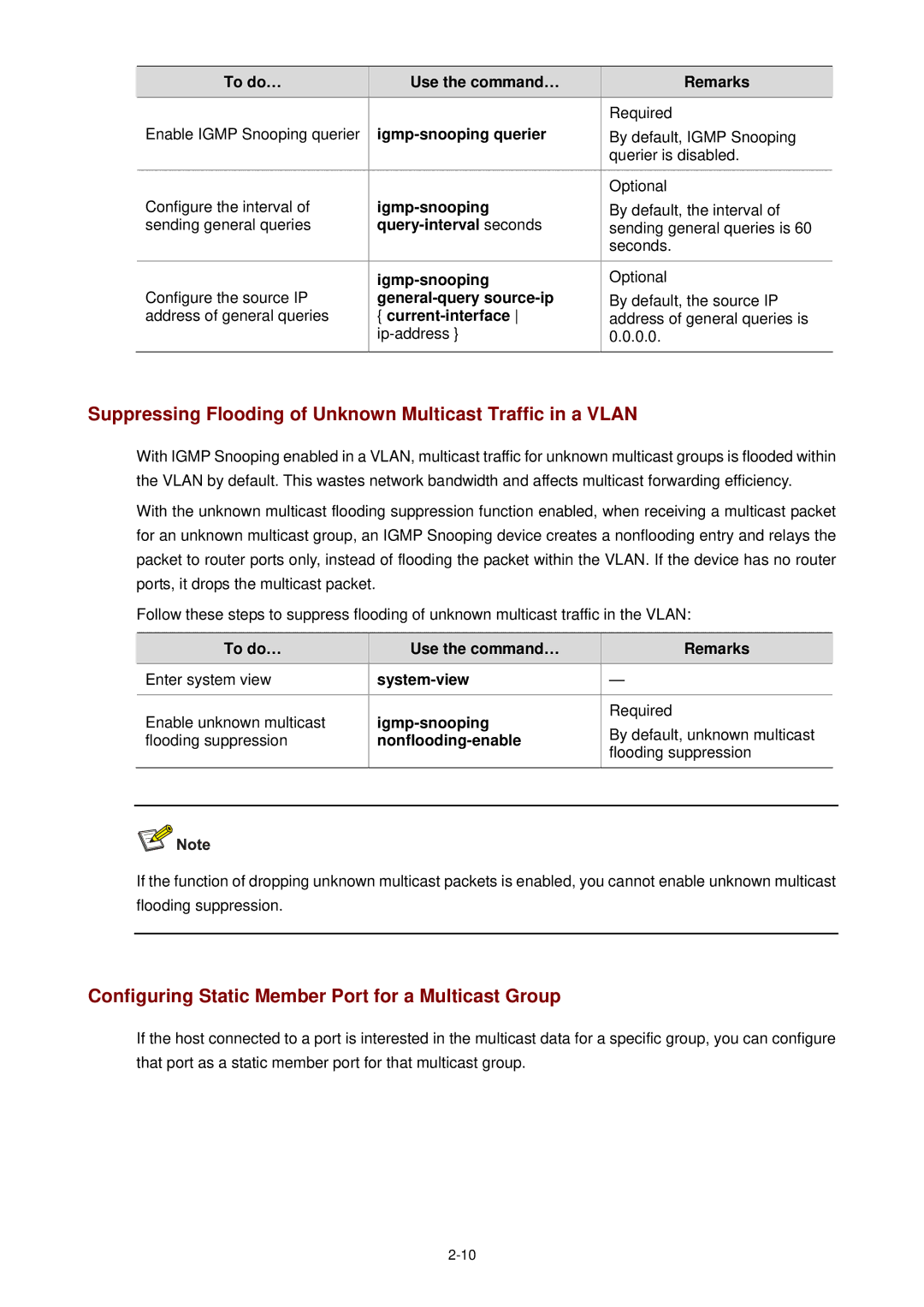 3Com WX3000 operation manual Suppressing Flooding of Unknown Multicast Traffic in a Vlan 