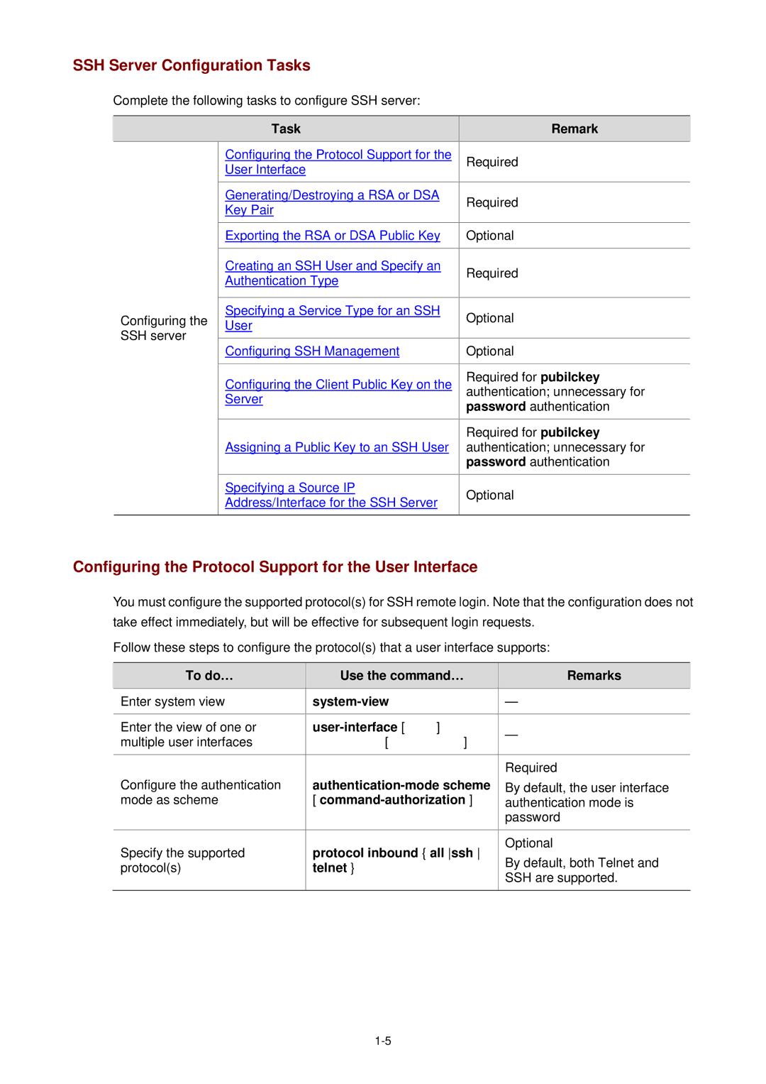 3Com WX3000 SSH Server Configuration Tasks, Configuring the Protocol Support for the User Interface, Command-authorization 