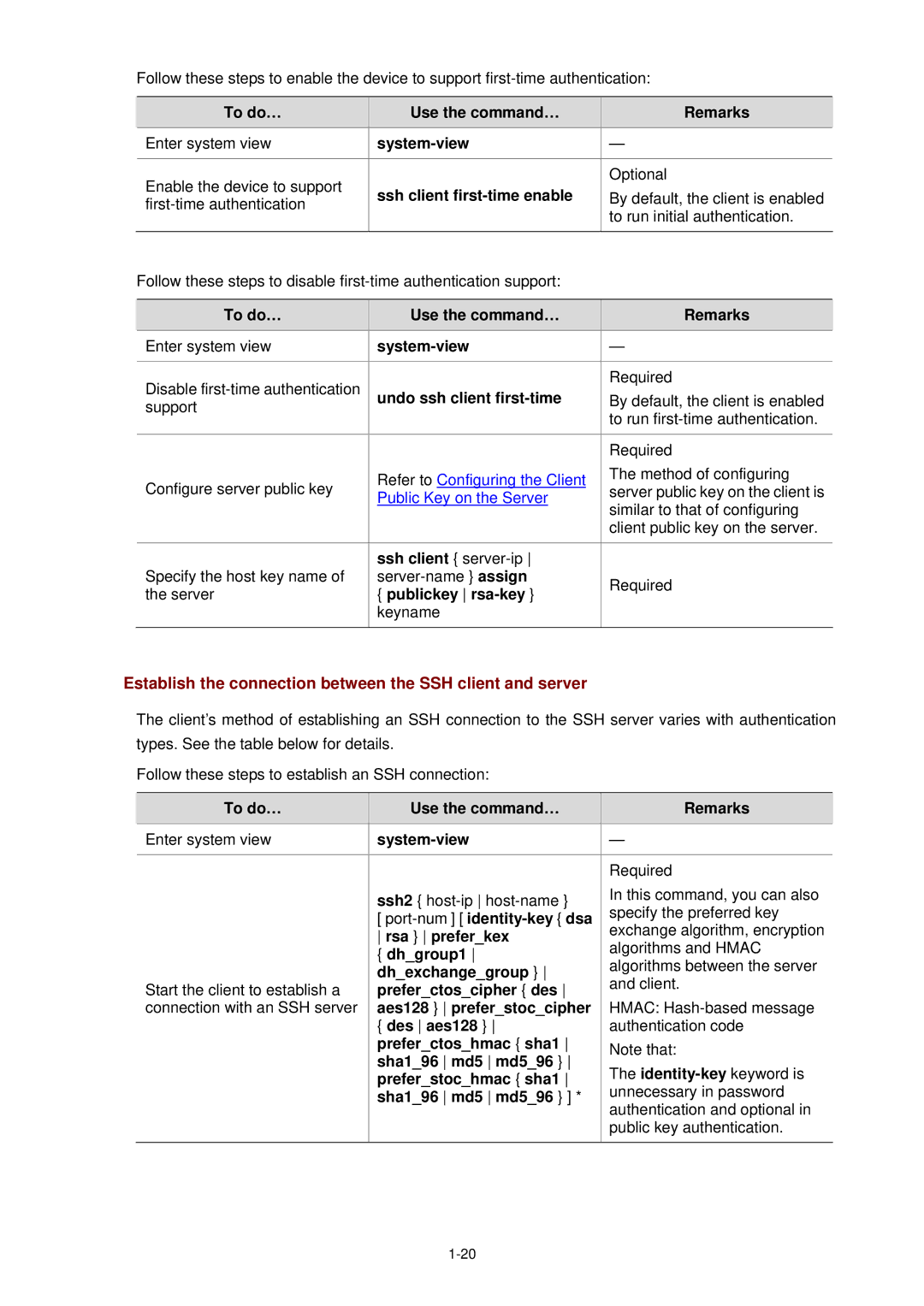 3Com WX3000 operation manual Establish the connection between the SSH client and server 