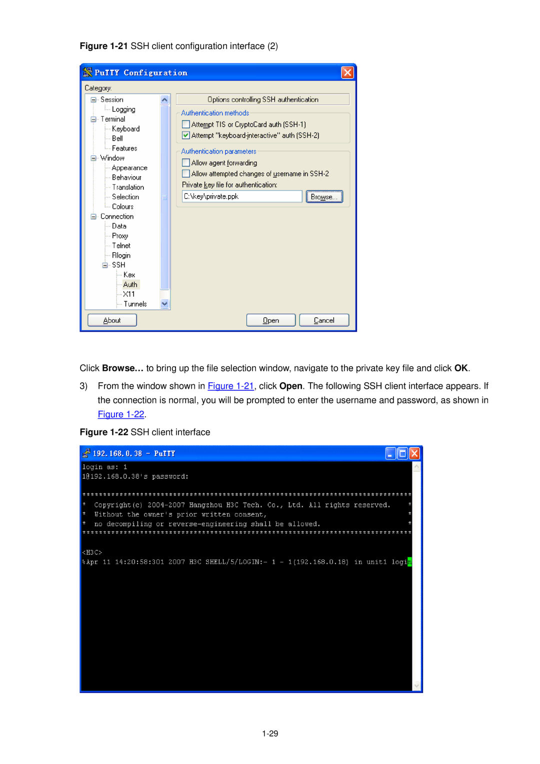 3Com WX3000 operation manual 22SSH client interface 