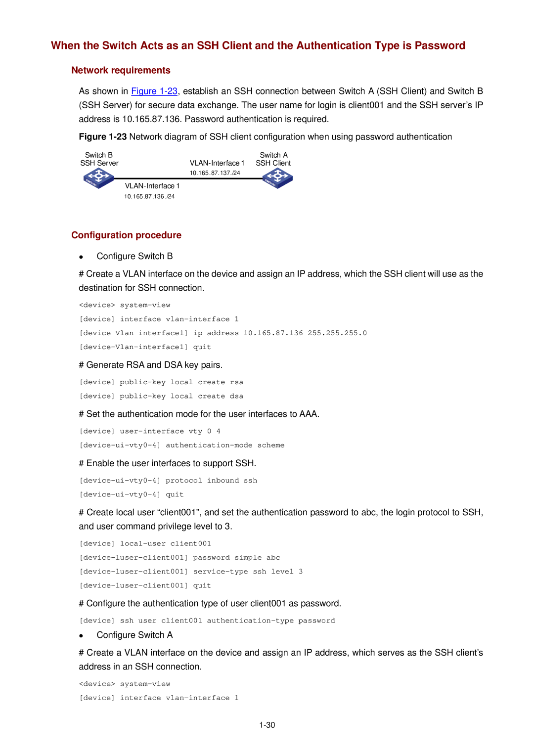 3Com WX3000 operation manual Device system-view Device interface vlan-interface 