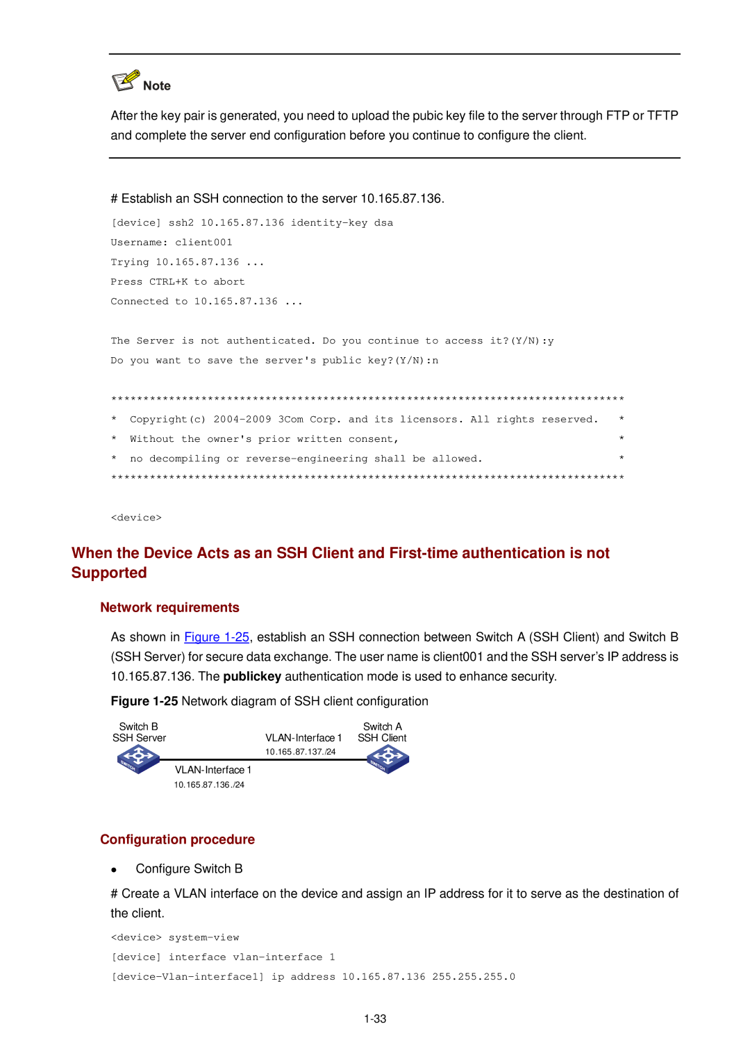 3Com WX3000 operation manual 25Network diagram of SSH client configuration 