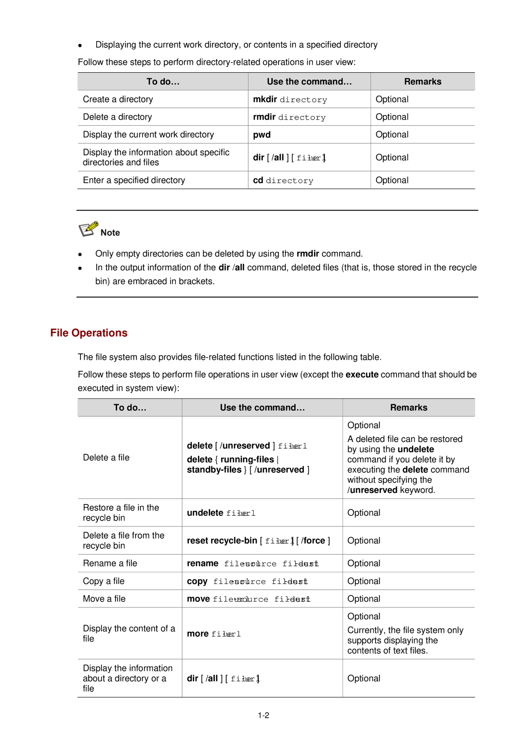 3Com WX3000 operation manual File Operations 