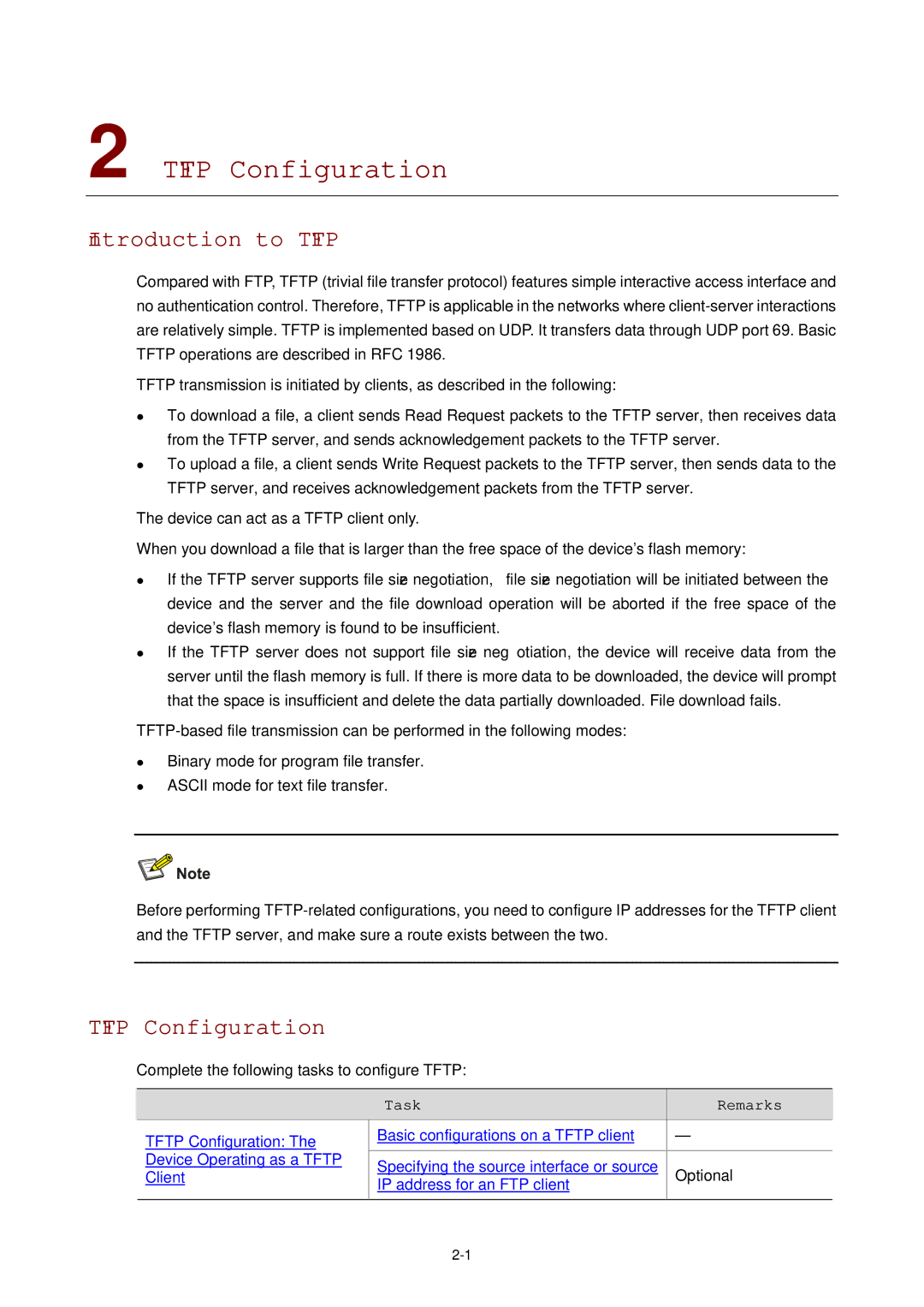 3Com WX3000 operation manual Tftp Configuration, Introduction to Tftp, Complete the following tasks to configure Tftp 