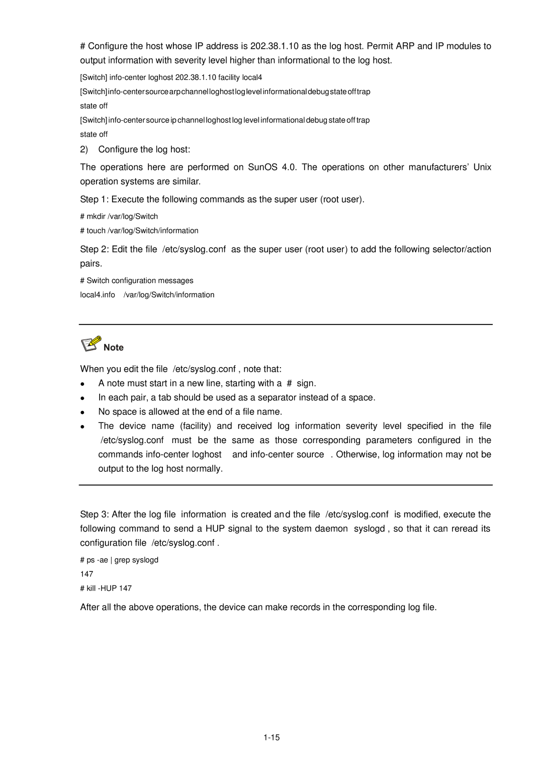 3Com WX3000 operation manual # mkdir /var/log/Switch # touch /var/log/Switch/information 