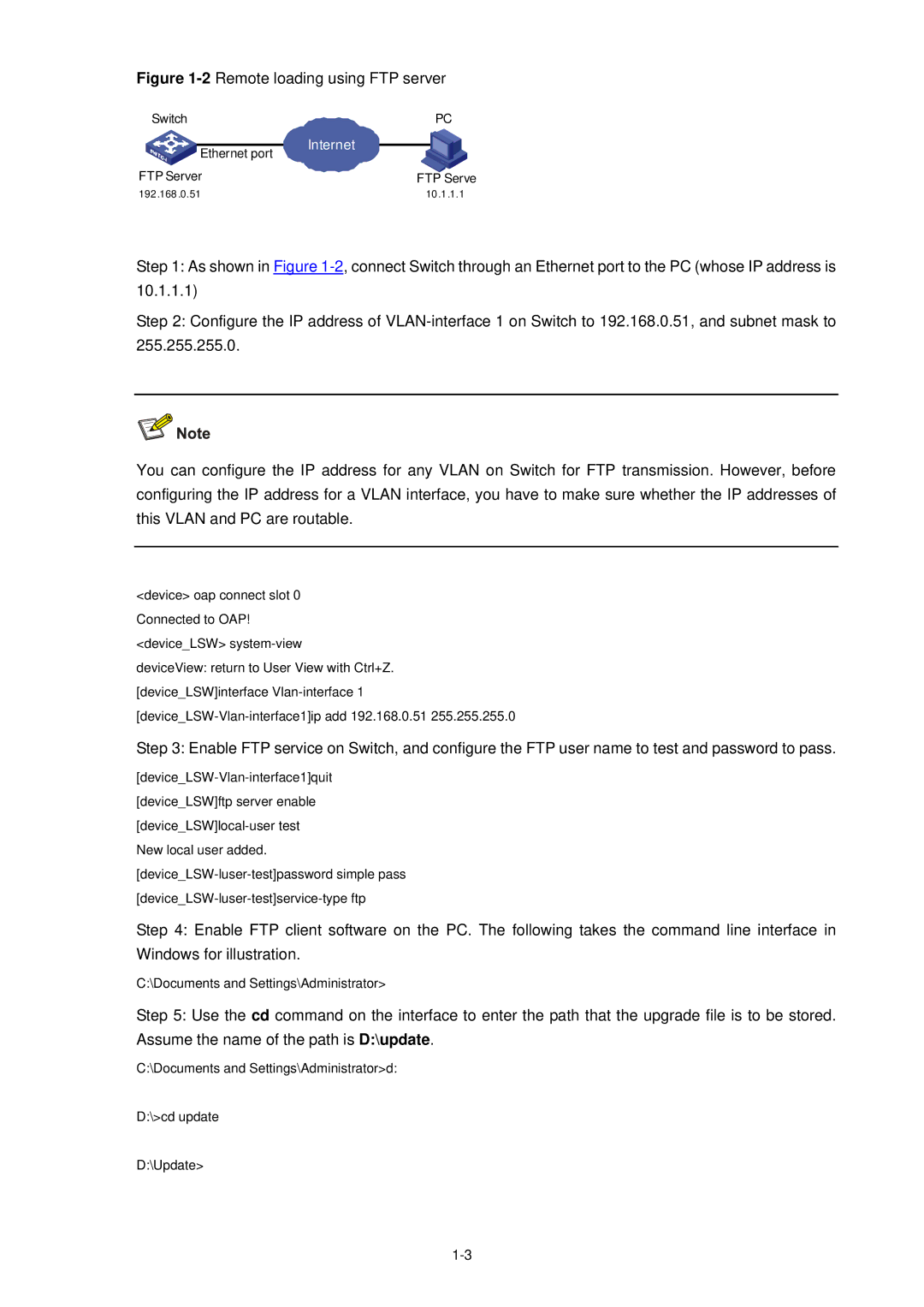 3Com WX3000 operation manual 2Remote loading using FTP server 