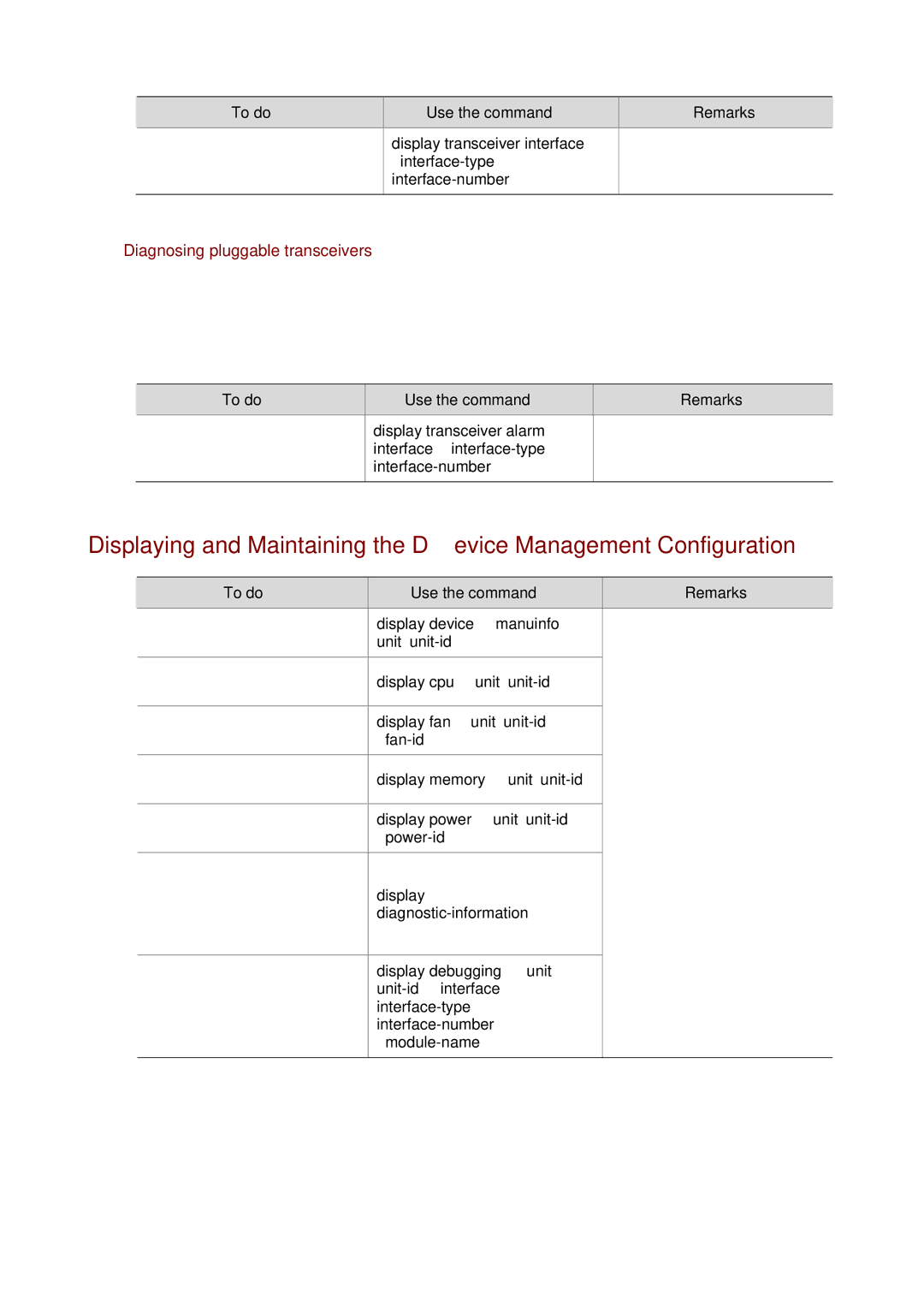 3Com WX3000 operation manual Diagnosing pluggable transceivers 