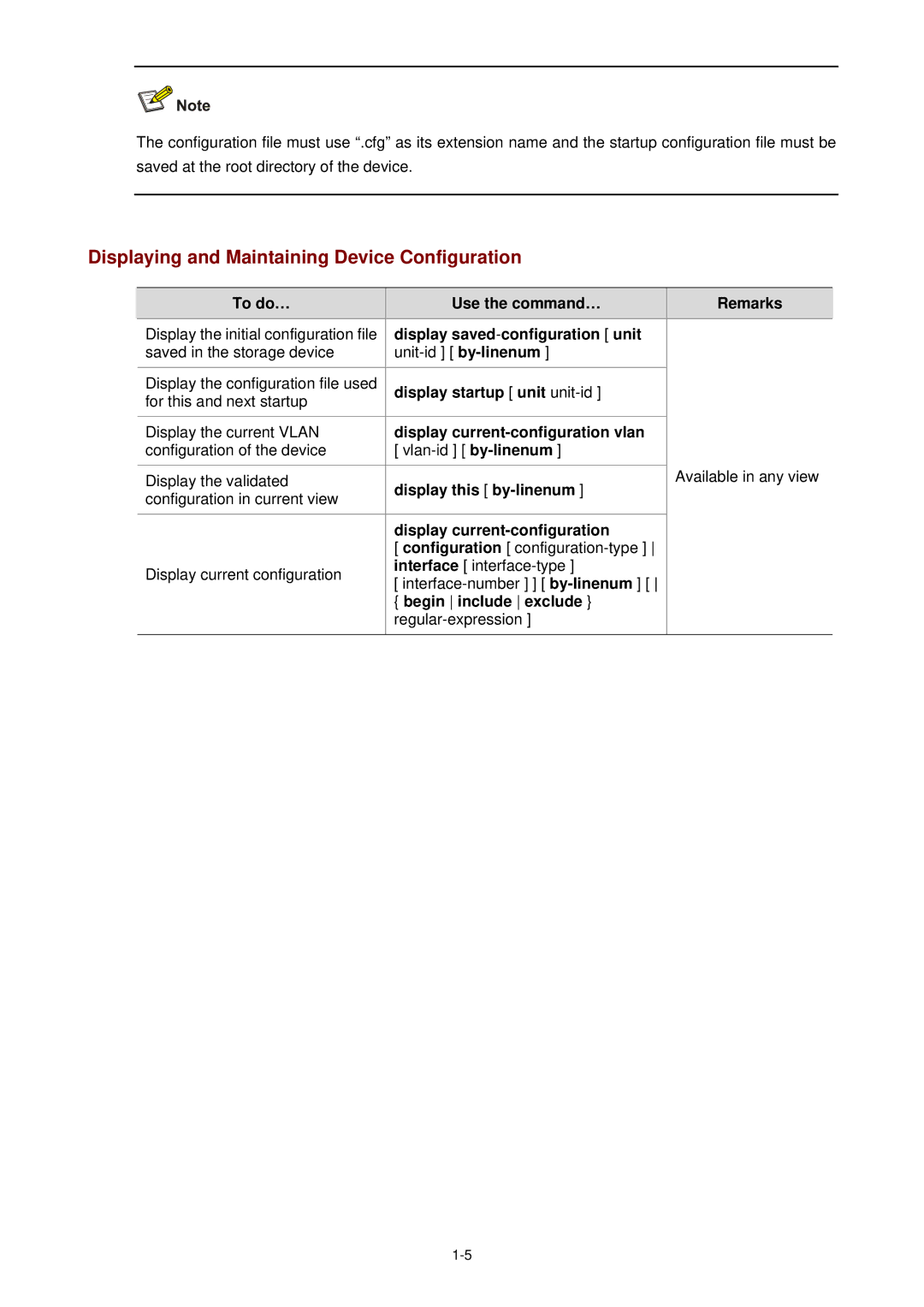 3Com WX3000 operation manual Displaying and Maintaining Device Configuration 