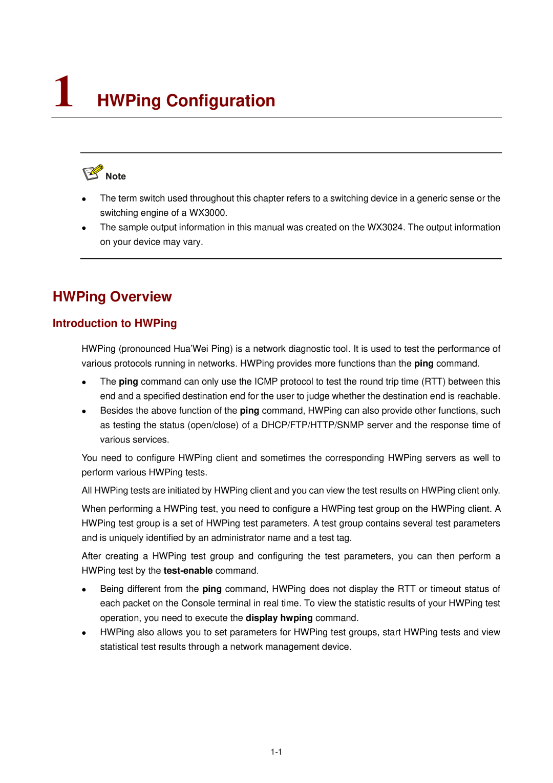 3Com WX3000 operation manual HWPing Configuration, HWPing Overview, Introduction to HWPing 