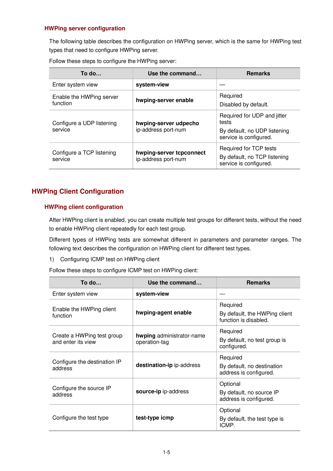 3Com WX3000 operation manual HWPing Client Configuration, HWPing server configuration, HWPing client configuration 