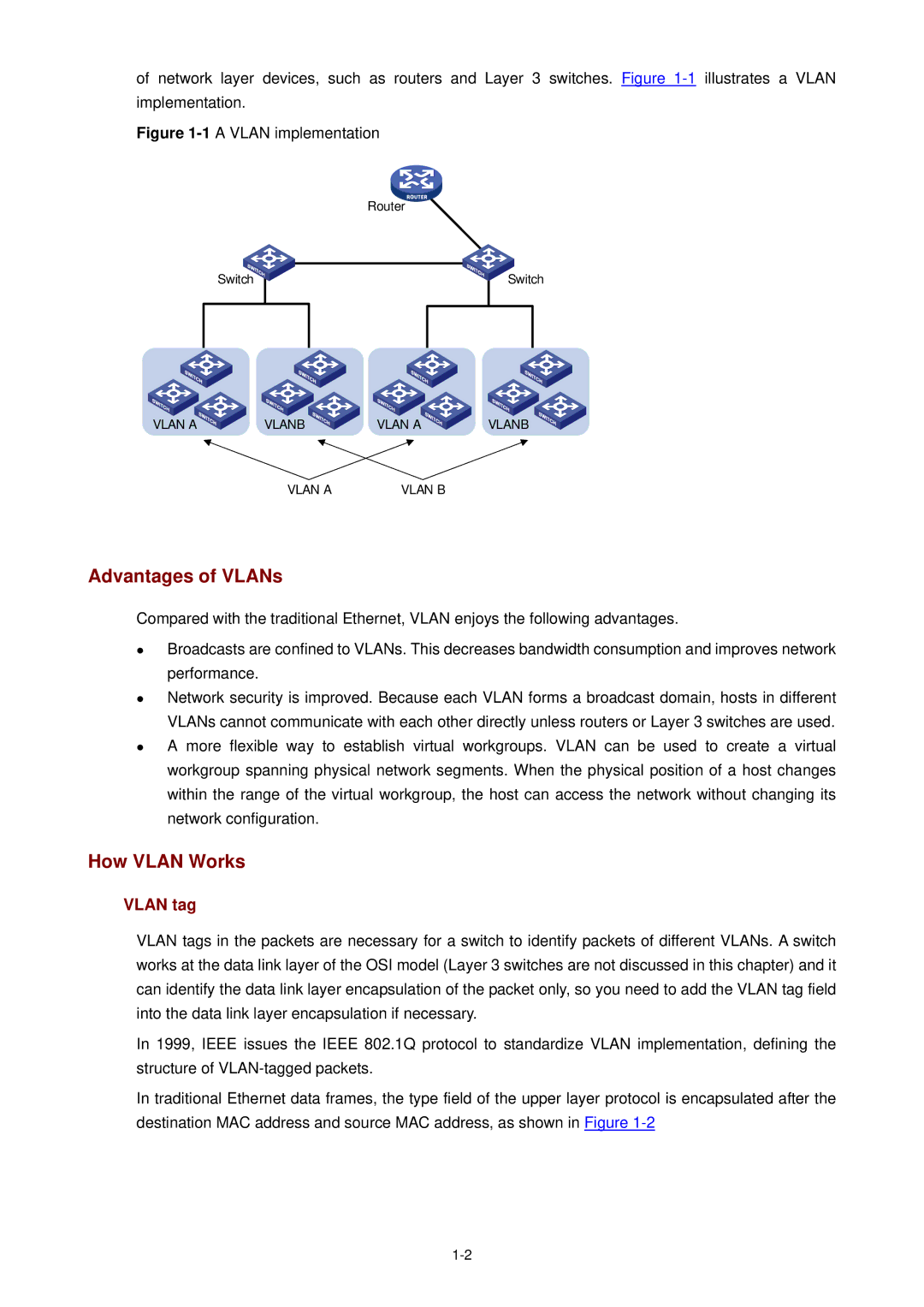 3Com WX3000 operation manual Advantages of VLANs, How Vlan Works, Vlan tag 