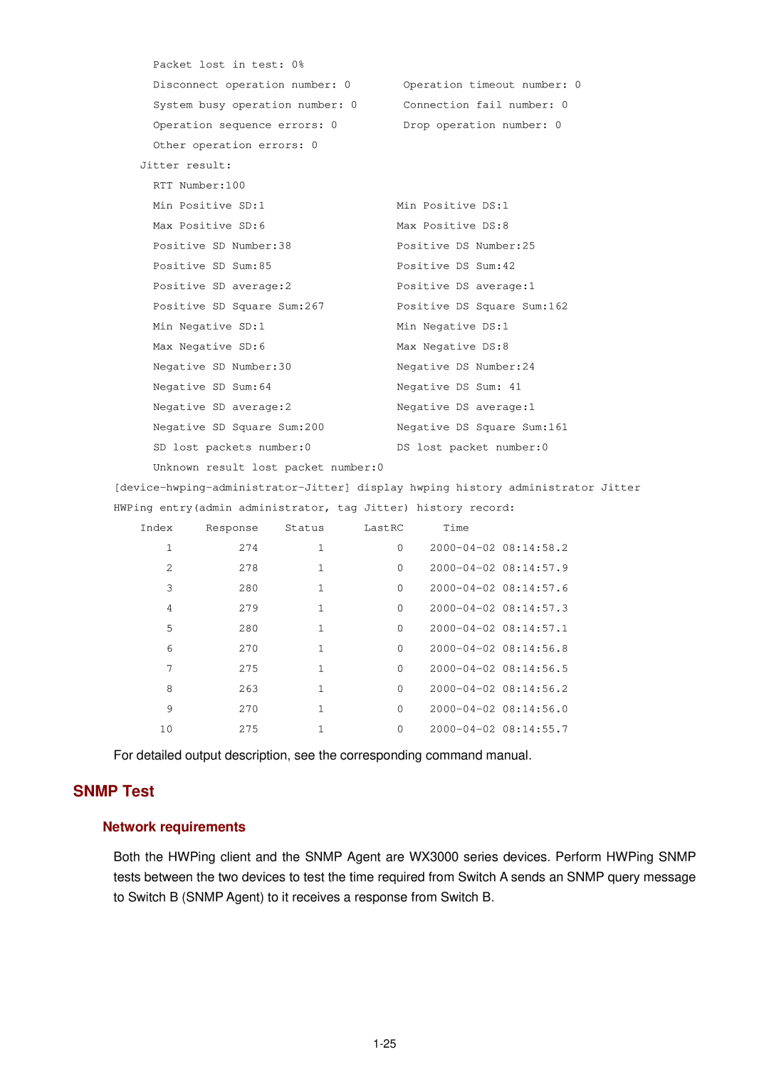 3Com WX3000 operation manual Snmp Test 