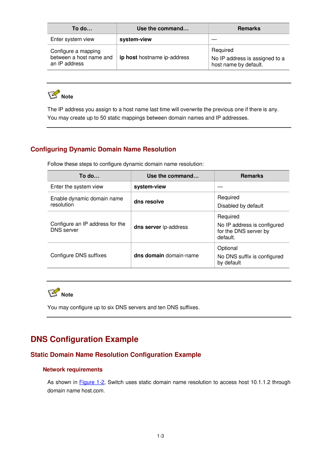 3Com WX3000 operation manual DNS Configuration Example, Configuring Dynamic Domain Name Resolution 