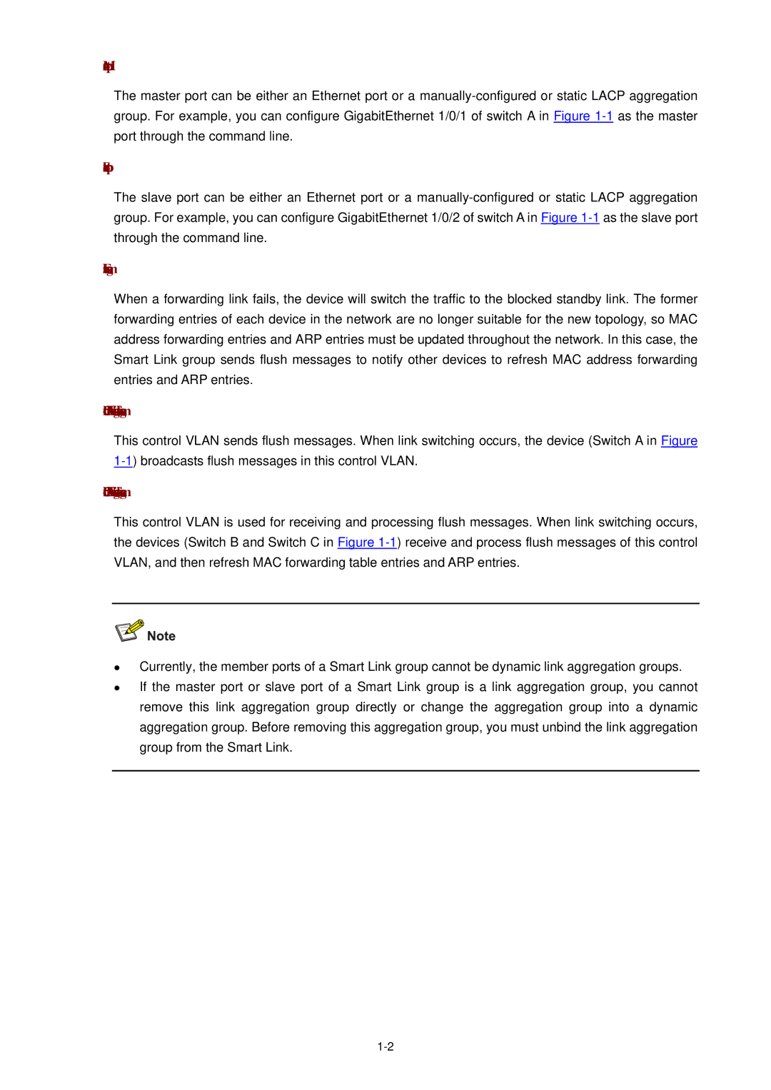 3Com WX3000 operation manual Master port, Slave port, Flush message, Control Vlan for sending flush messages 