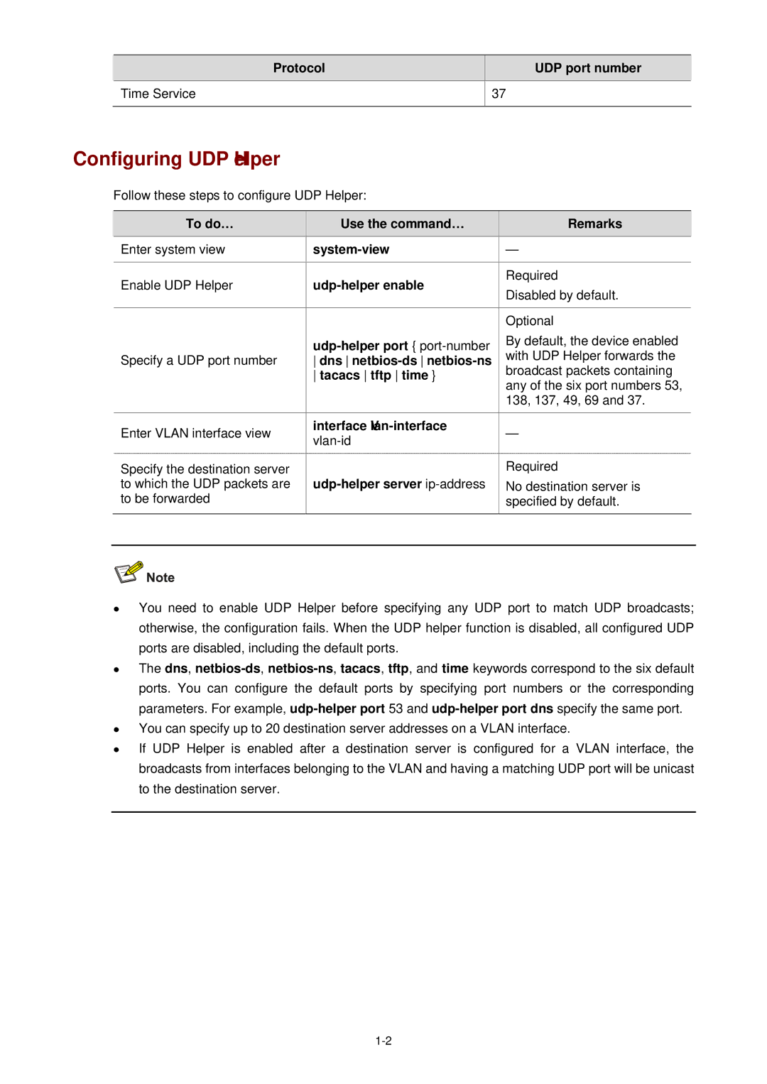 3Com WX3000 operation manual Configuring UDP Helper 