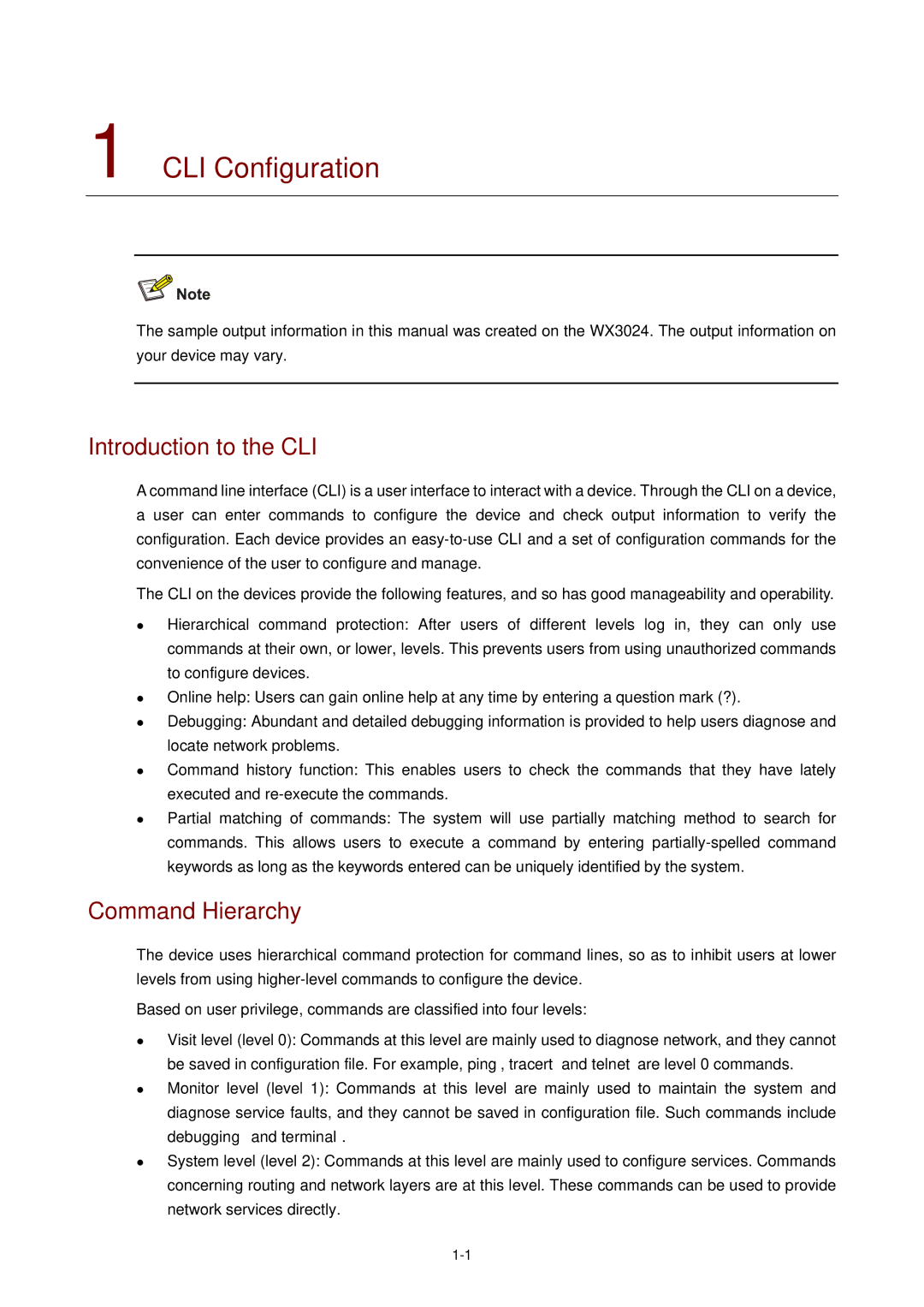 3Com WX3000 operation manual CLI Configuration, Introduction to the CLI, Command Hierarchy 