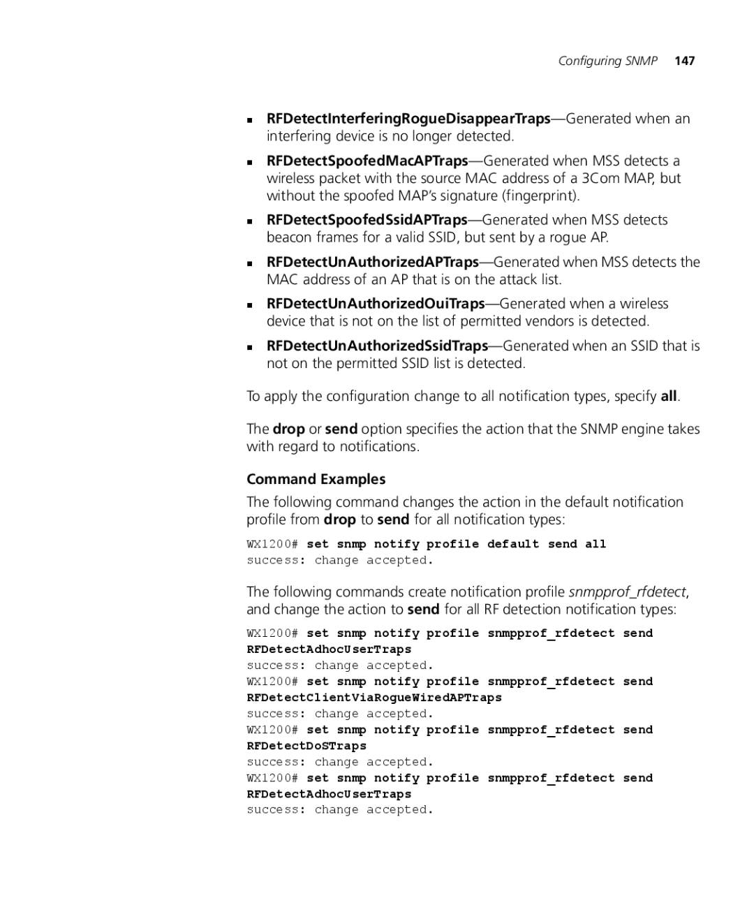 3Com WX2200 3CRWX220095A, WXR100 3CRWXR10095A, WX4400 3CRWX440095A, WX1200 3CRWX120695A manual Command Examples 