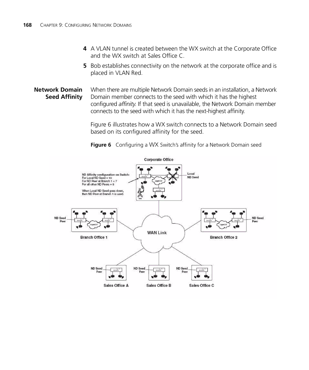 3Com WXR100 3CRWXR10095A, WX4400 3CRWX440095A manual Configuring a WX Switch’s affinity for a Network Domain seed 