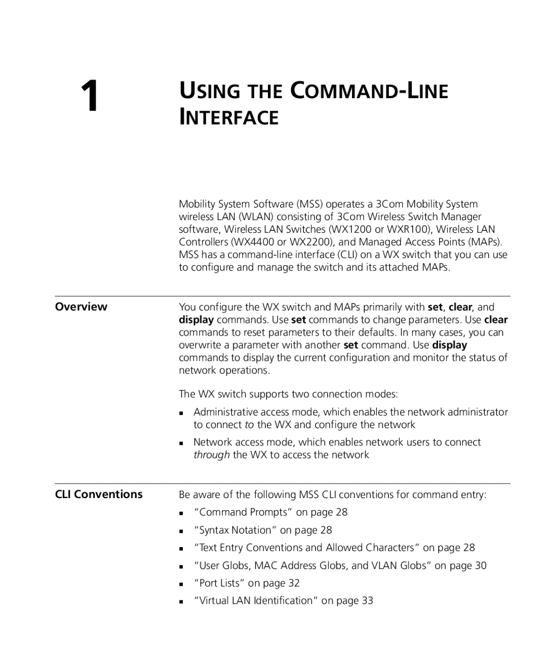 3Com WX2200 3CRWX220095A manual Overview, To configure and manage the switch and its attached MAPs, Network operations 