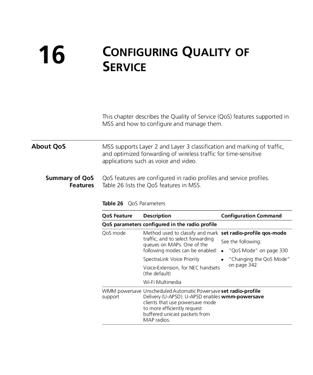 3Com WX2200 3CRWX220095A, WXR100 3CRWXR10095A manual About QoS, MSS and how to configure and manage them, QoS Parameters 