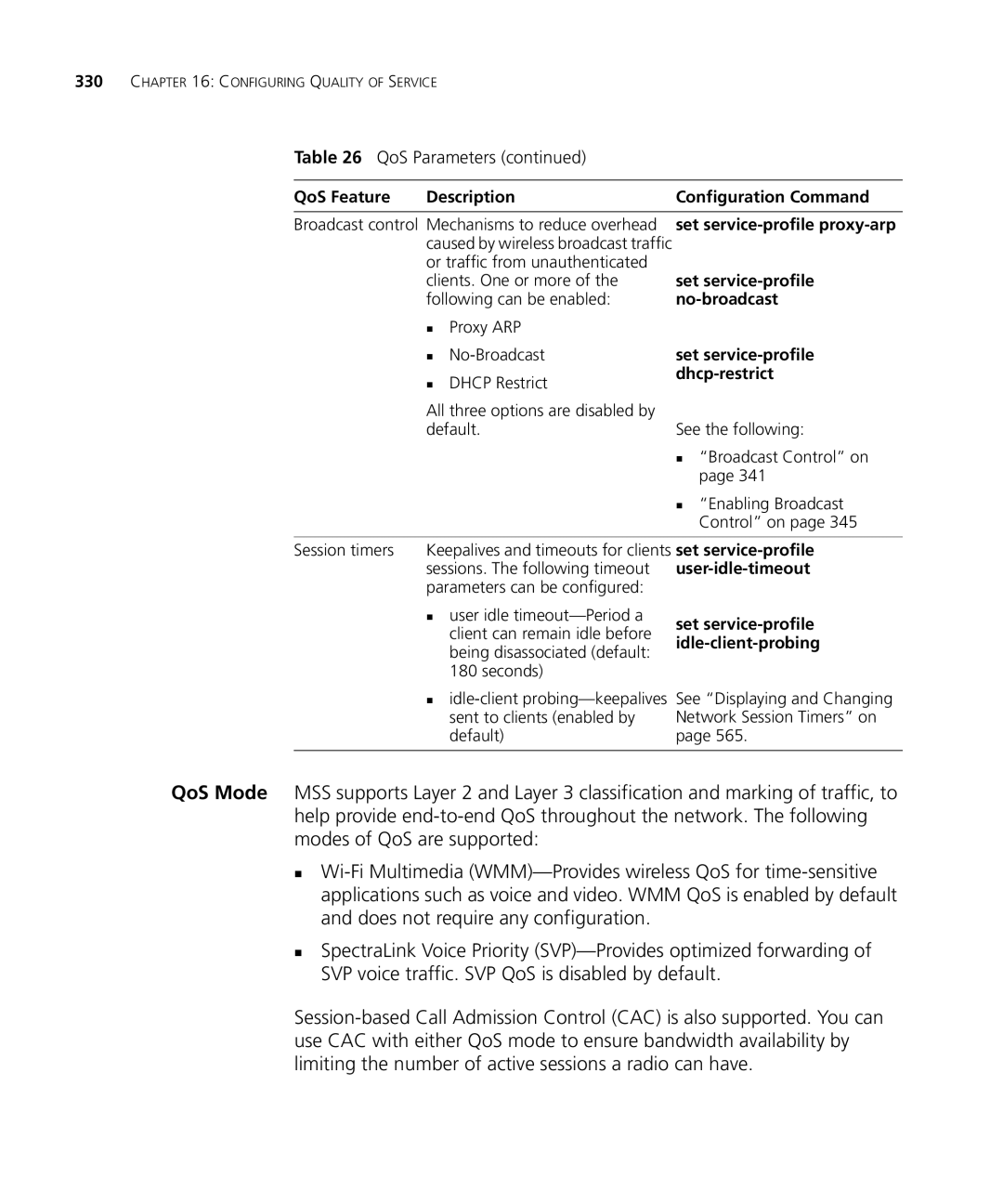 3Com WX1200 3CRWX120695A, WXR100 3CRWXR10095A QoS Feature Description Configuration Command, Set service-profile proxy-arp 