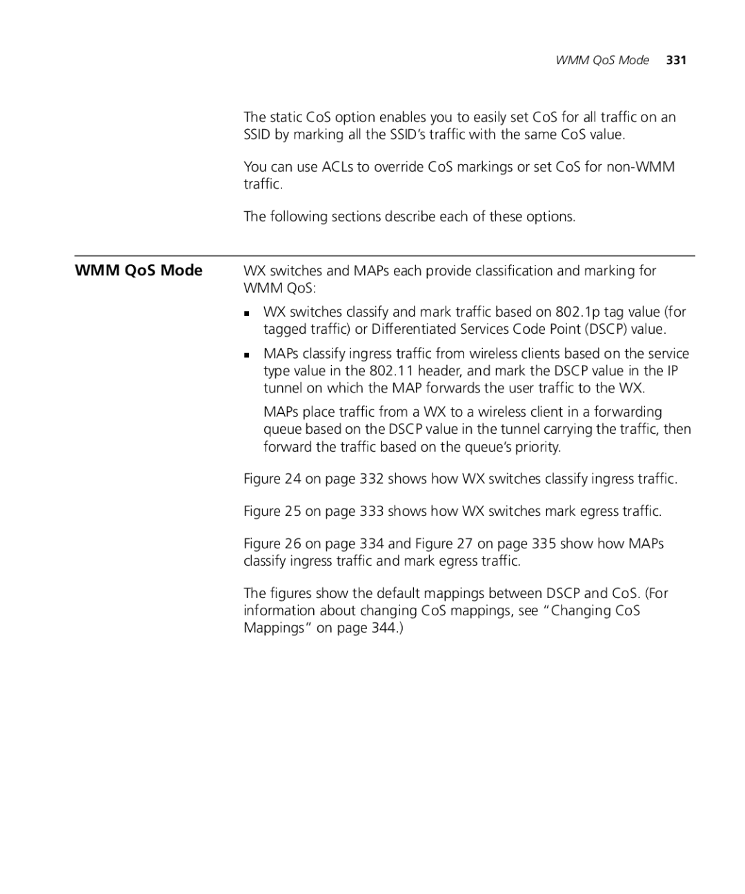 3Com WX2200 3CRWX220095A, WXR100 3CRWXR10095A manual On page 332 shows how WX switches classify ingress traffic 