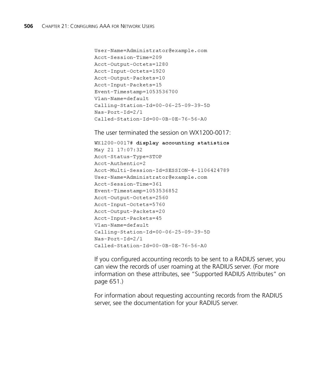 3Com WX1200 3CRWX120695A, WXR100 3CRWXR10095A, WX4400 3CRWX440095A manual User terminated the session on WX1200-0017 