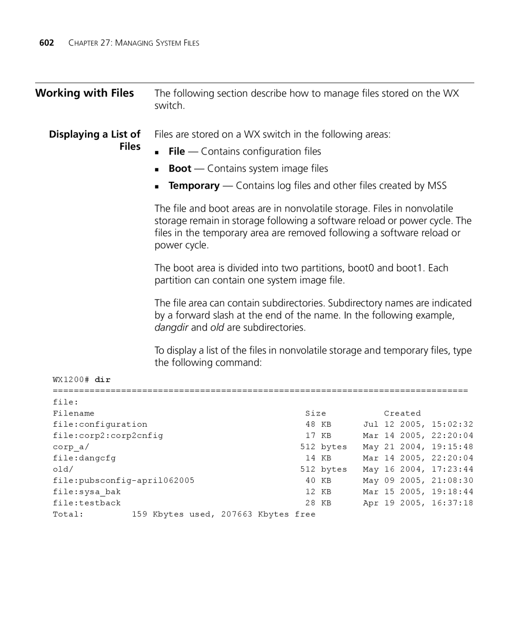 3Com WX1200 3CRWX120695A, WXR100 3CRWXR10095A, WX4400 3CRWX440095A, WX2200 3CRWX220095A manual Working with Files 