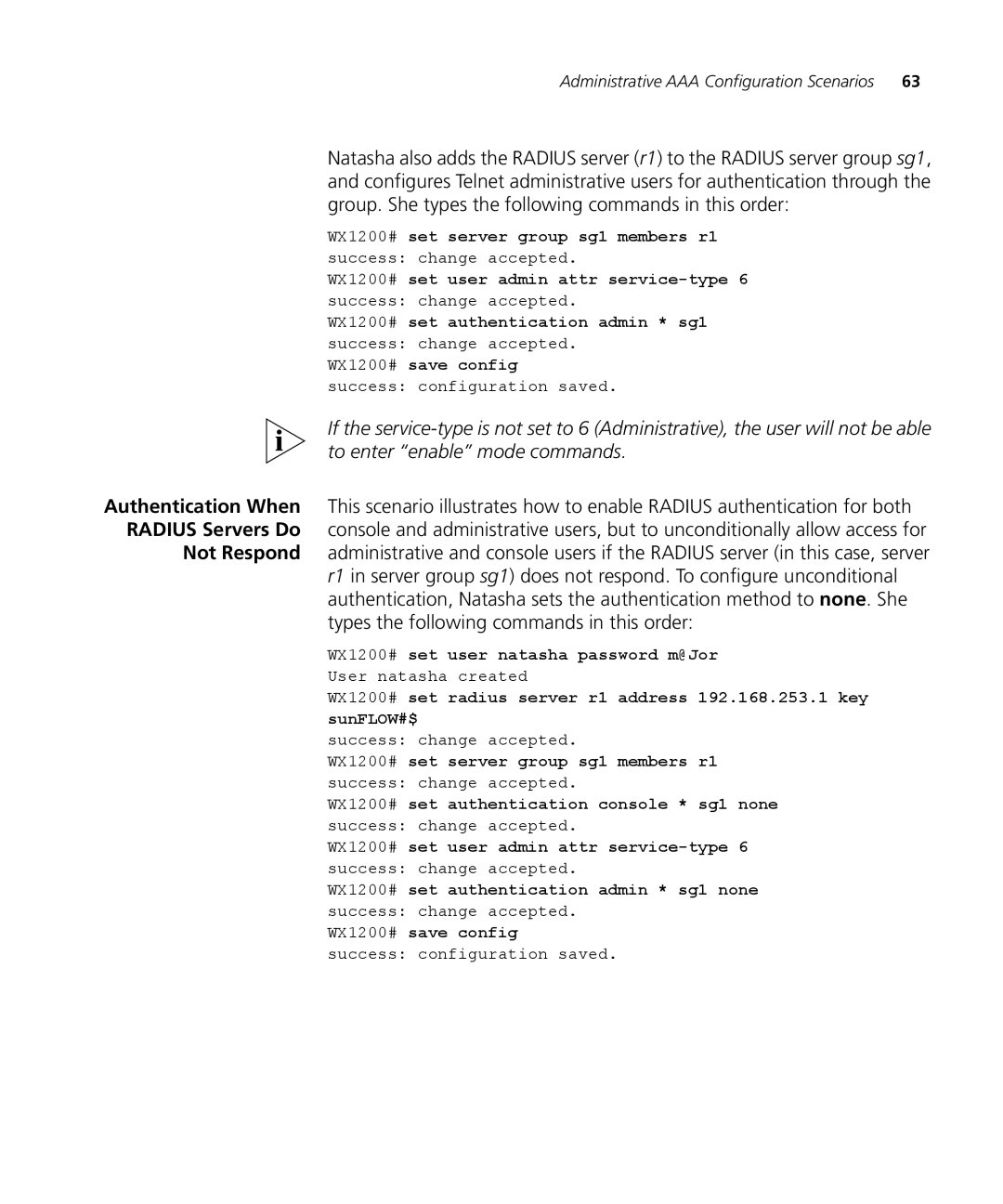 3Com WX2200 3CRWX220095A, WXR100 3CRWXR10095A, WX4400 3CRWX440095A manual Administrative AAA Configuration Scenarios 